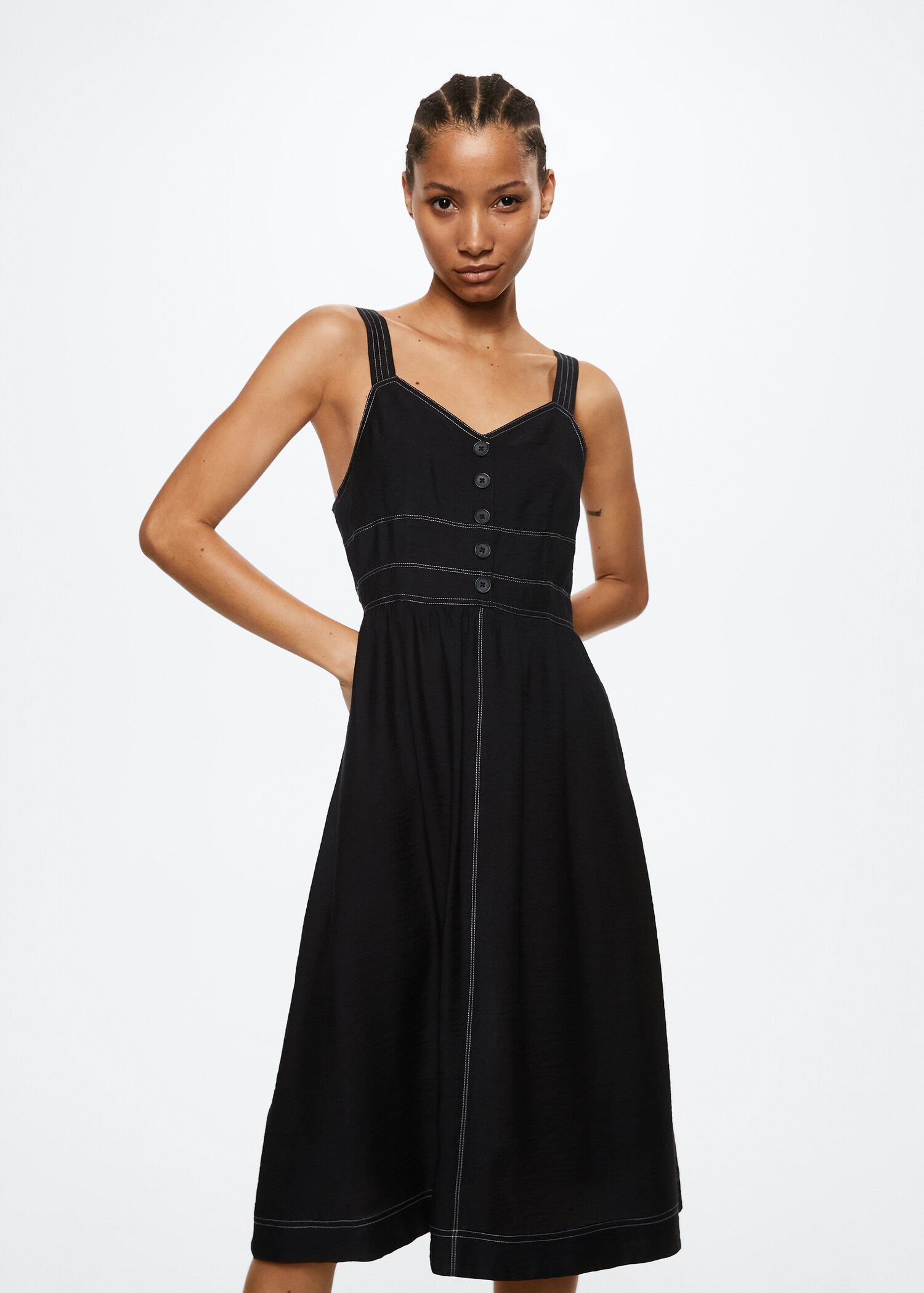 Kleid mit Ziernähten
