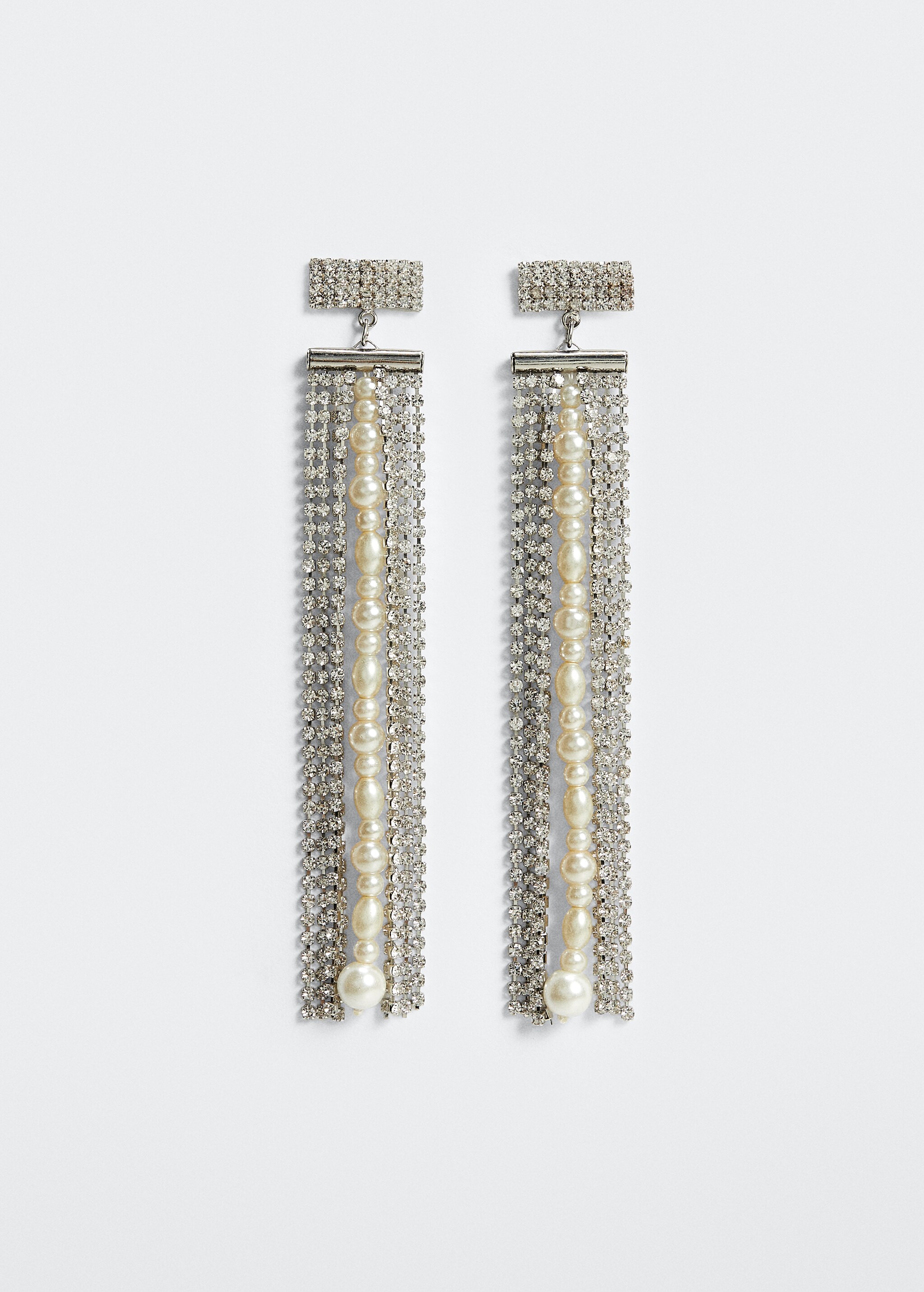 Crystal cascade earrings with pearls - Article without model