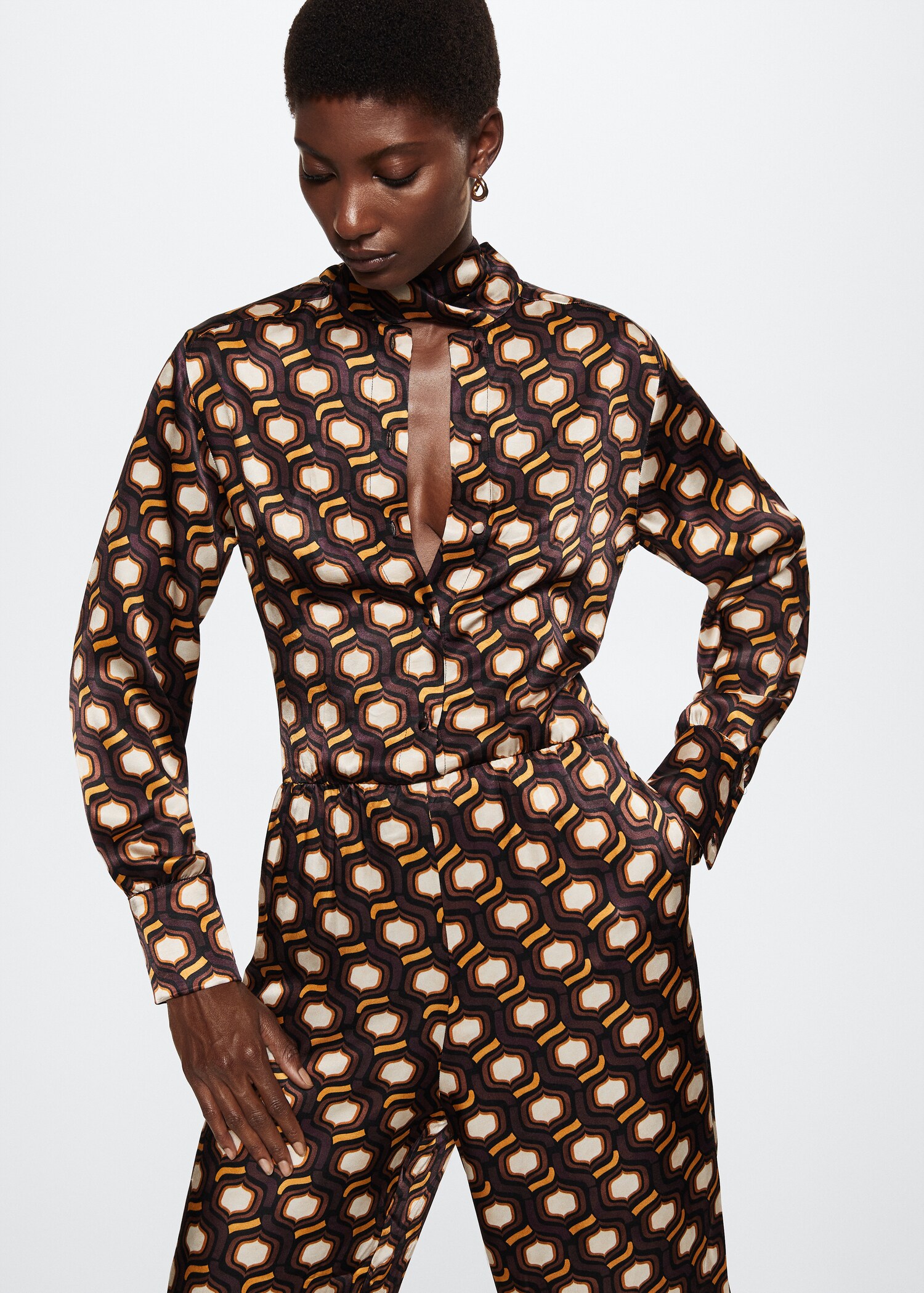 Fluid printed jumpsuit - Medium plane