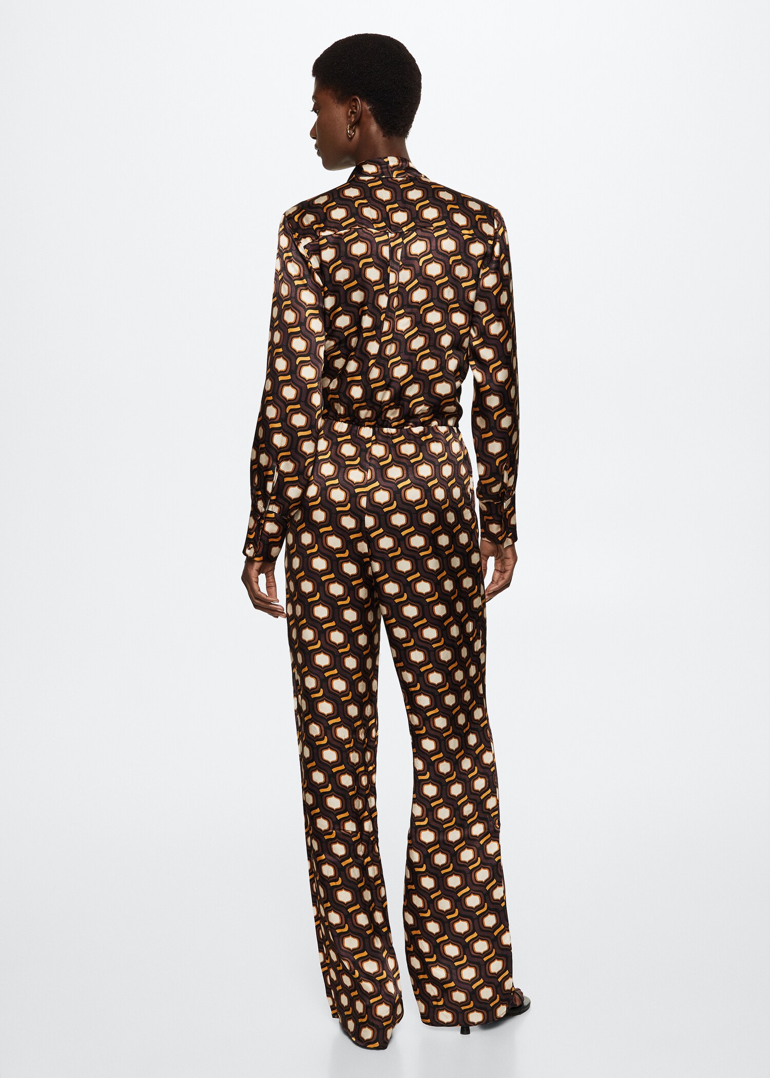 Fluid printed jumpsuit - Reverse of the article