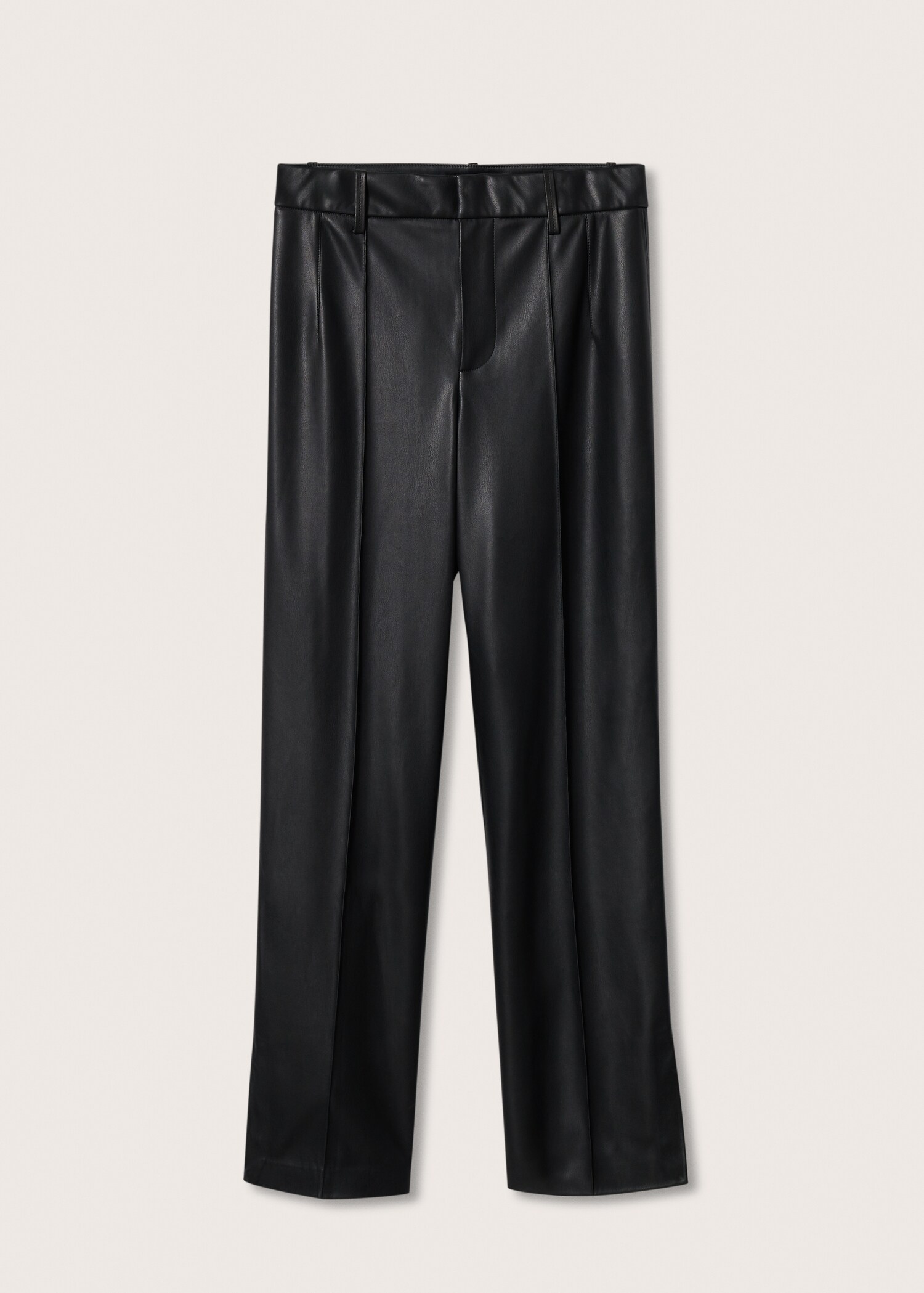 Leather-effect straight trousers - Article without model