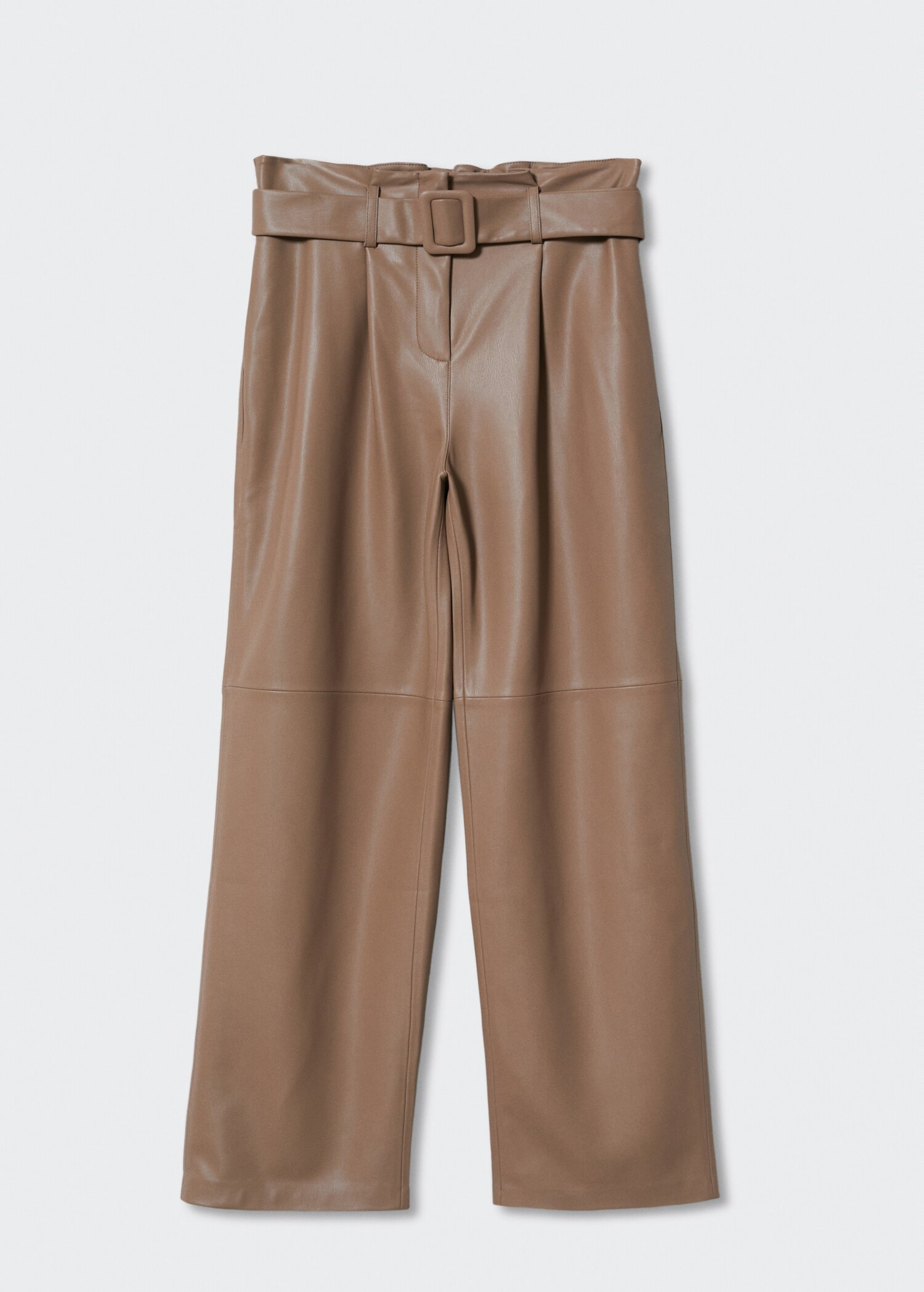 Leather-effect straight trousers - Article without model