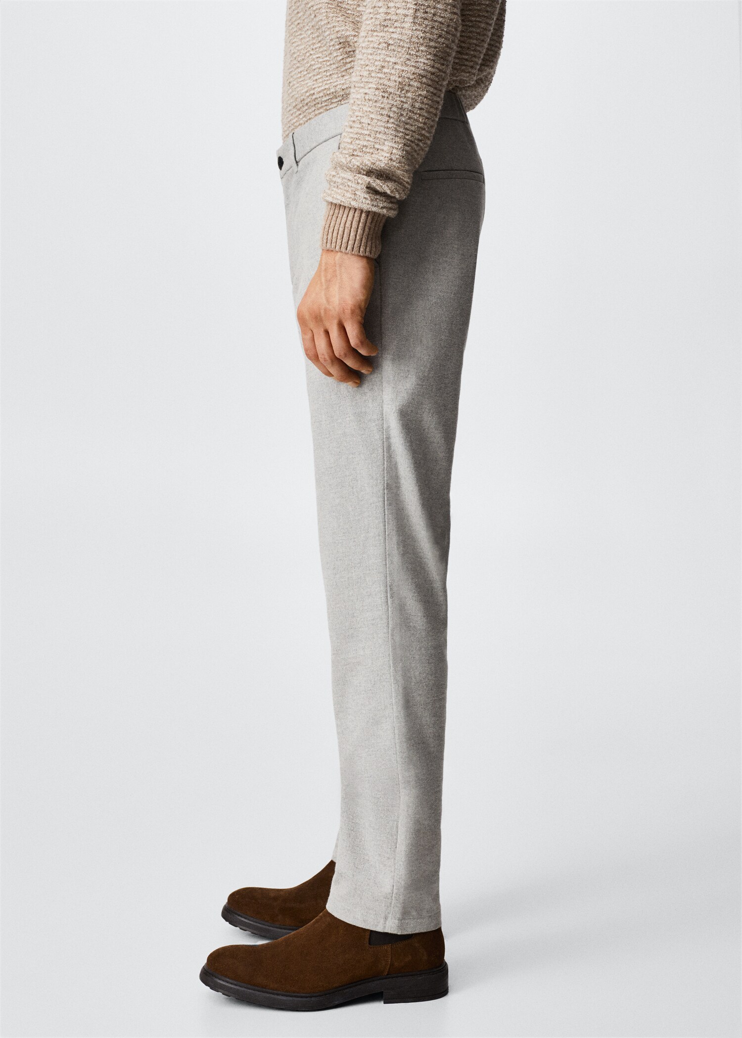 Slim-fit cotton trousers - Details of the article 1