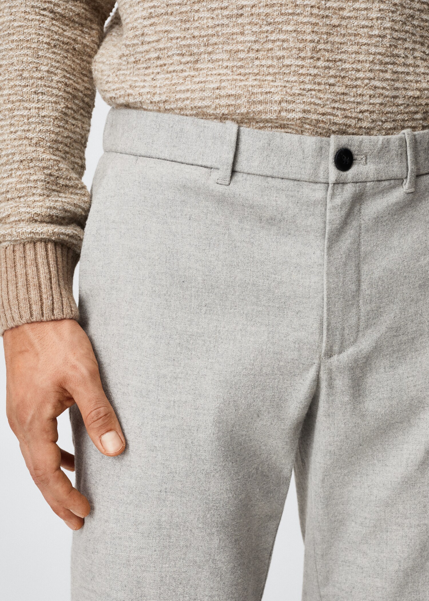 Slim-fit cotton trousers - Details of the article 3