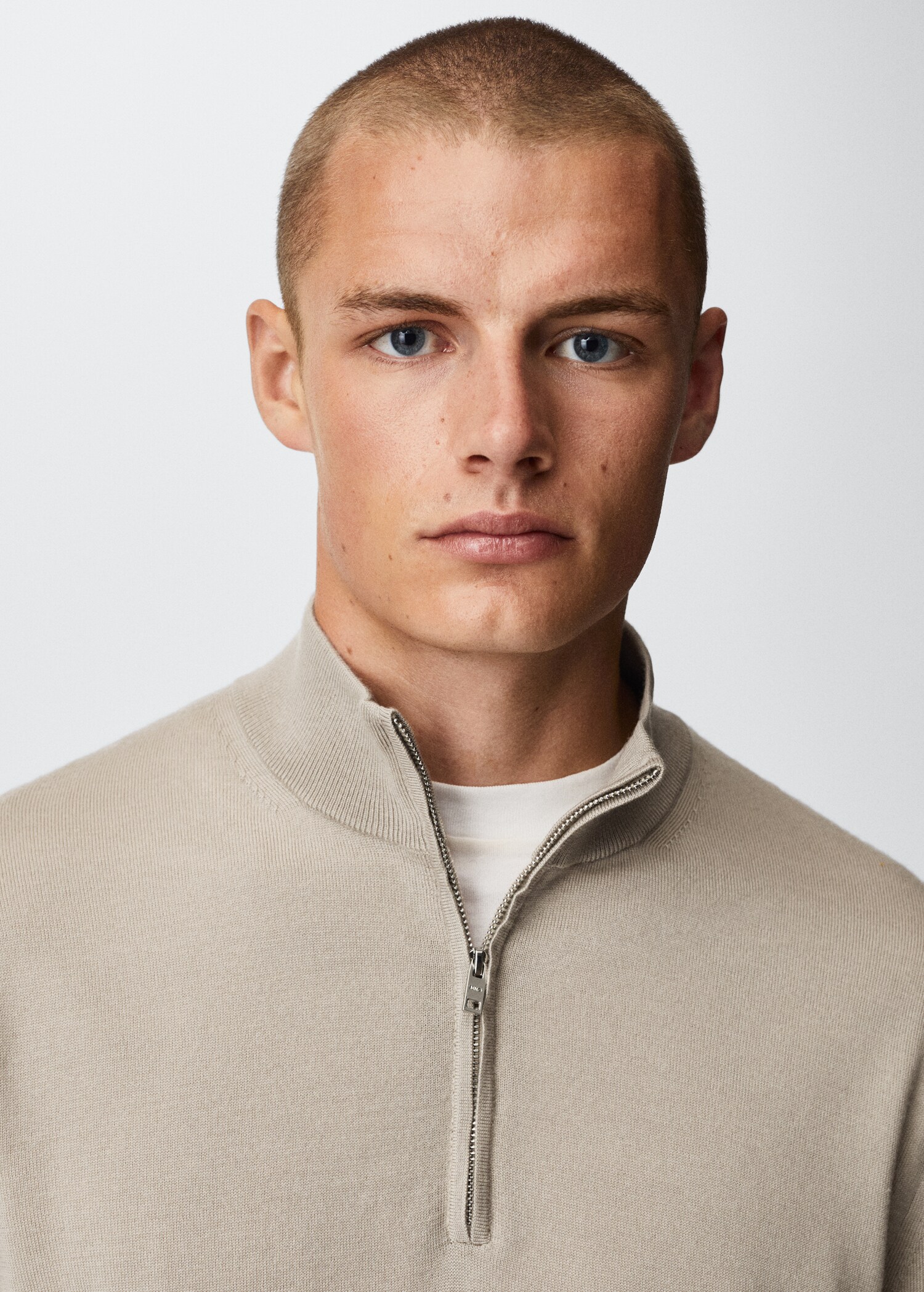 Wool zip neck jumper - Details of the article 1