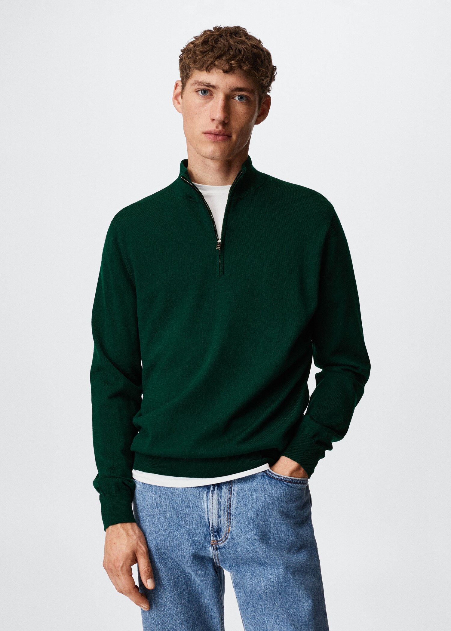 Wool zip neck jumper - Medium plane