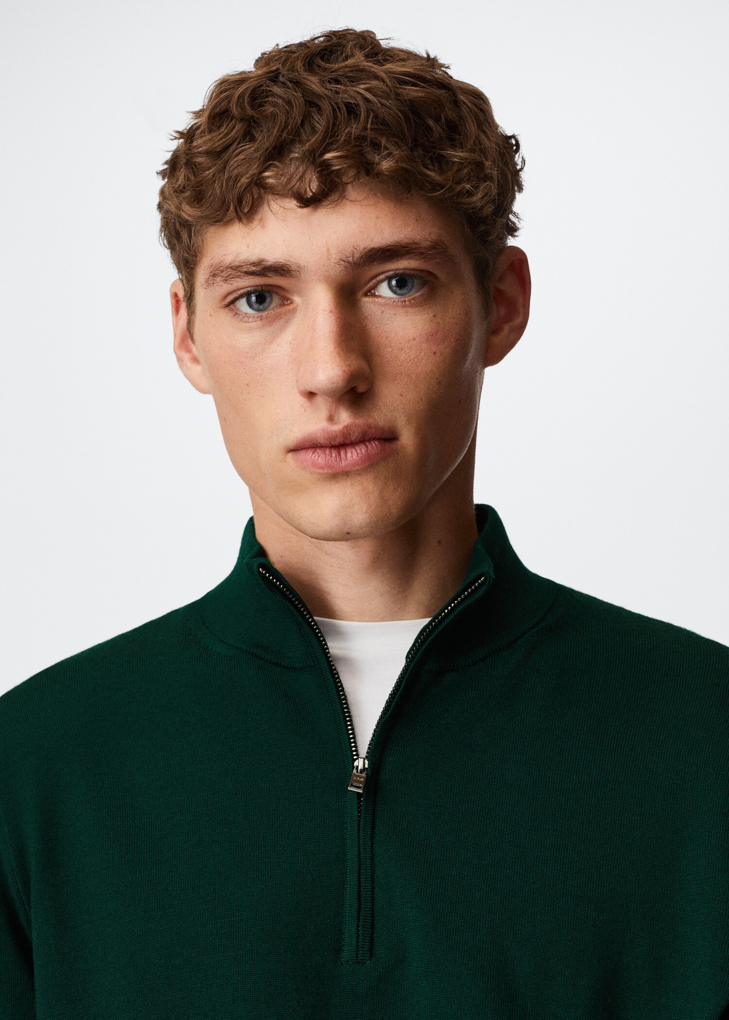 Wool zip neck jumper - Details of the article 1