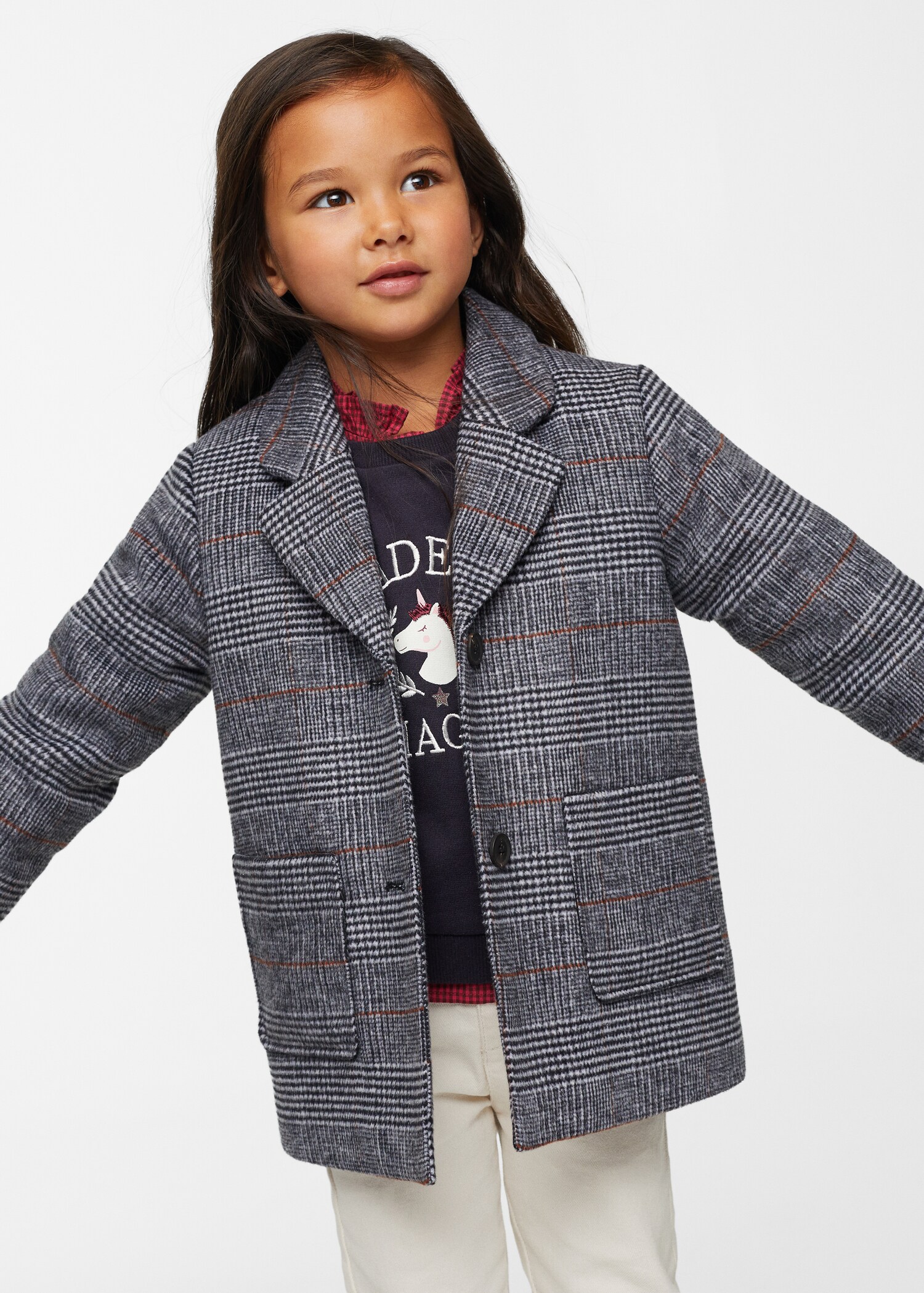Checked lapels coat - Medium plane
