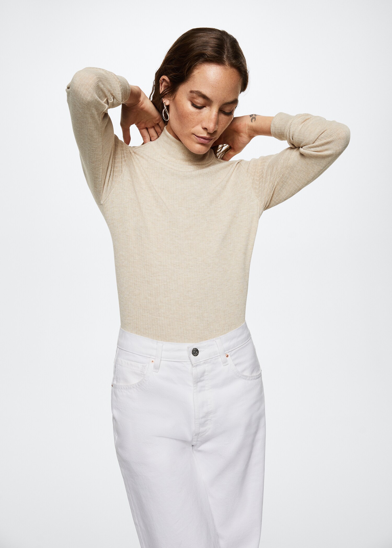Ribbed long-sleeved t-shirt - Medium plane