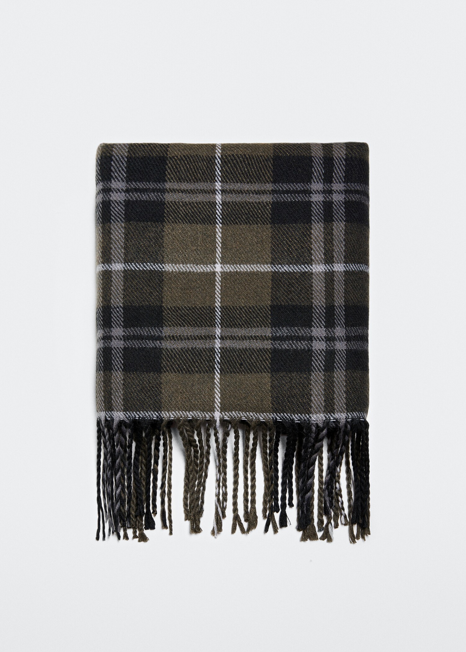 Fringed check scarf - Article without model