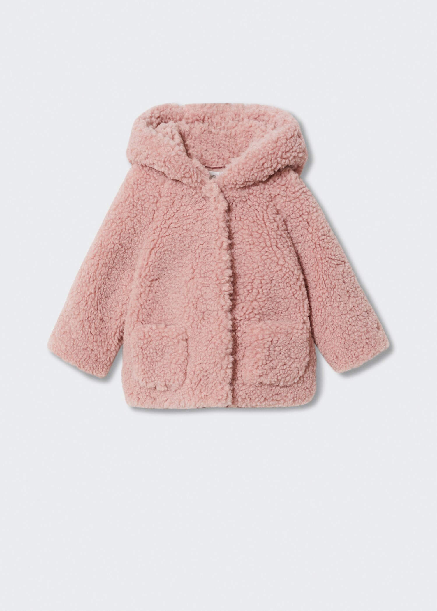 Shearling-effect hooded coat - Article without model