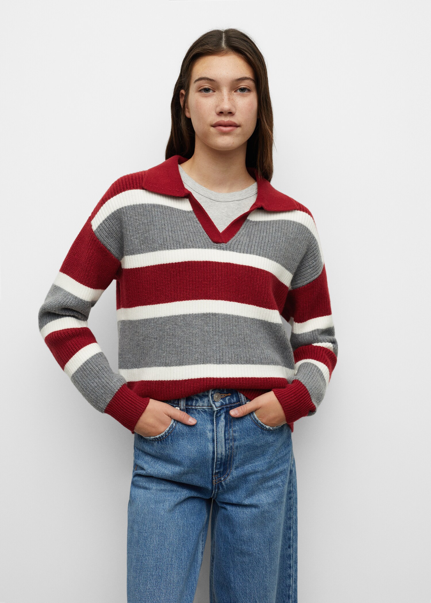 Striped rib sweater - Medium plane