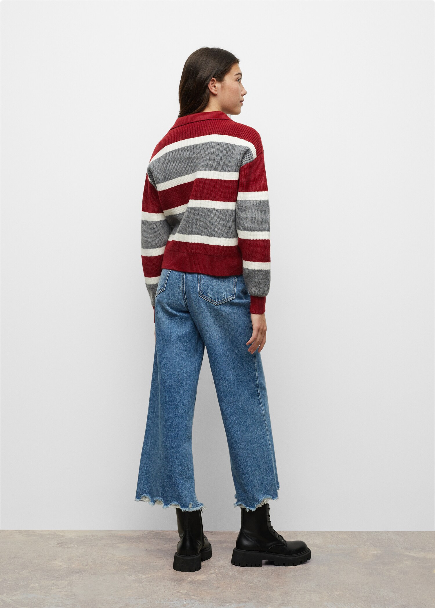 Striped rib sweater - Reverse of the article