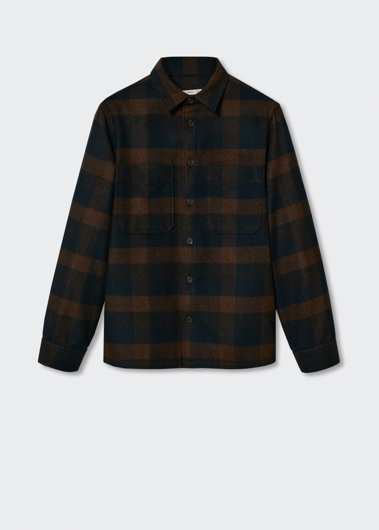 Check wool-blend overshirt - Article without model