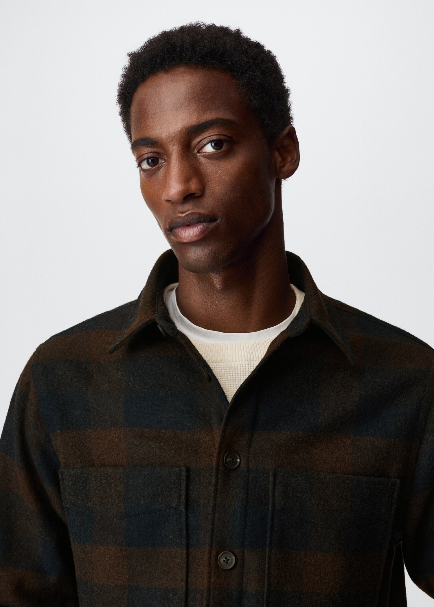 Check wool-blend overshirt - Details of the article 4
