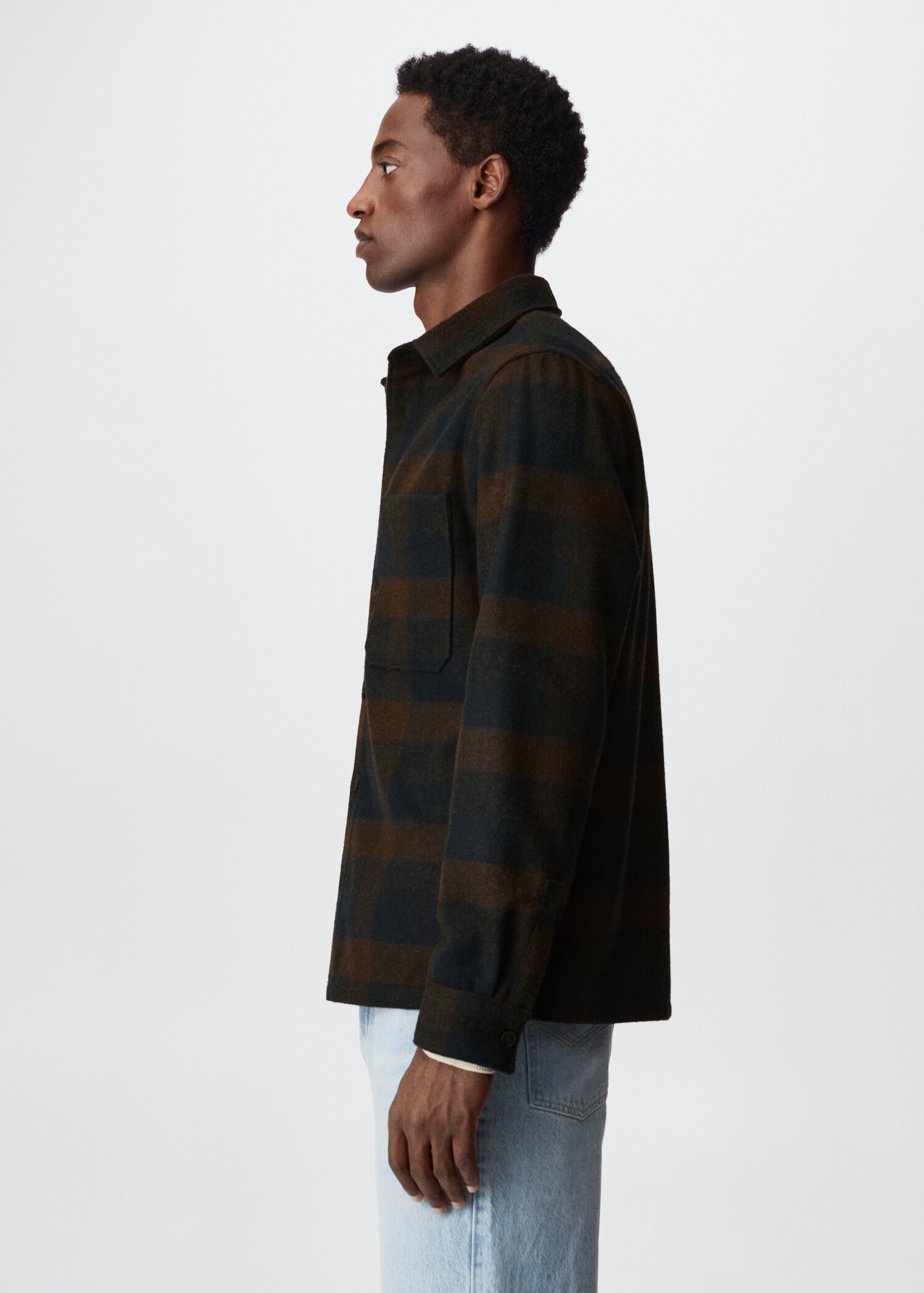 Check wool-blend overshirt - Details of the article 6