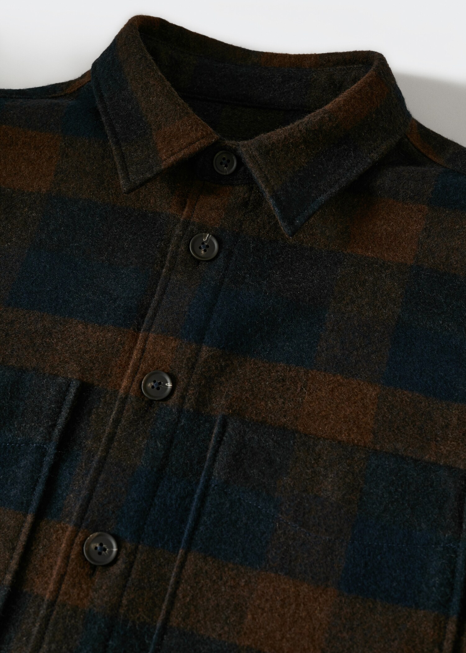 Check wool-blend overshirt - Details of the article 8