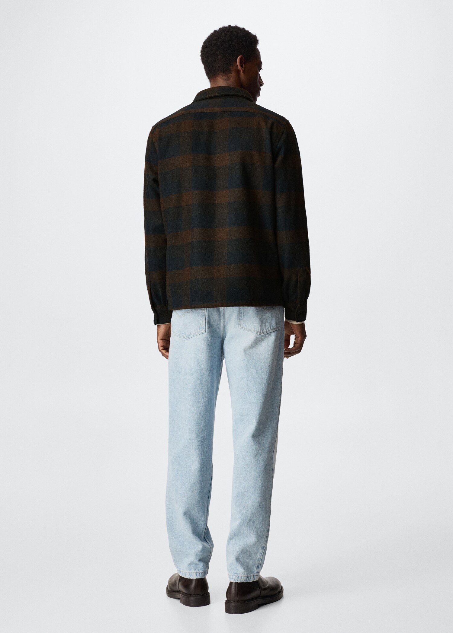 Check wool-blend overshirt - Reverse of the article