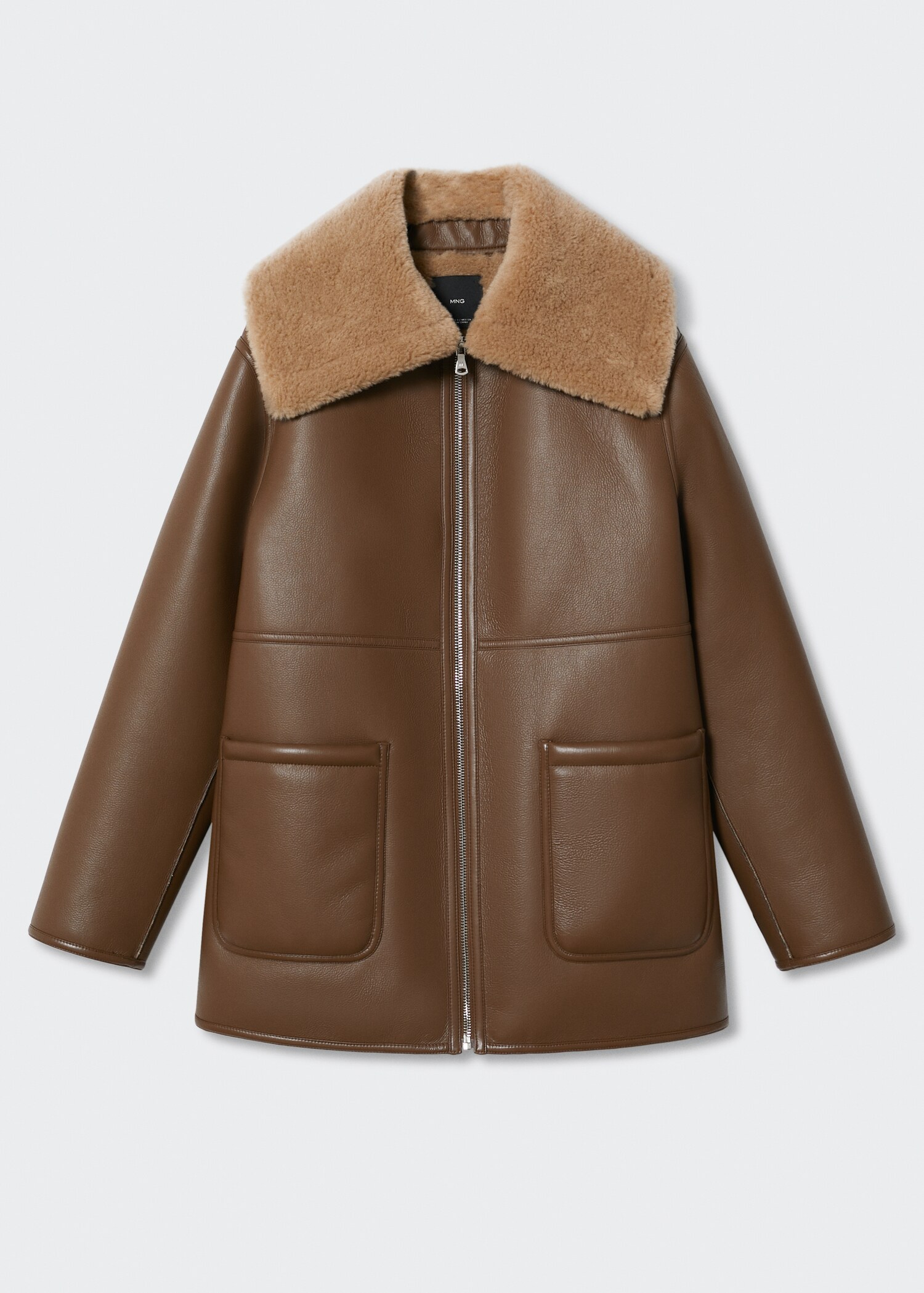 Coat with shearling-effect lining - Article without model