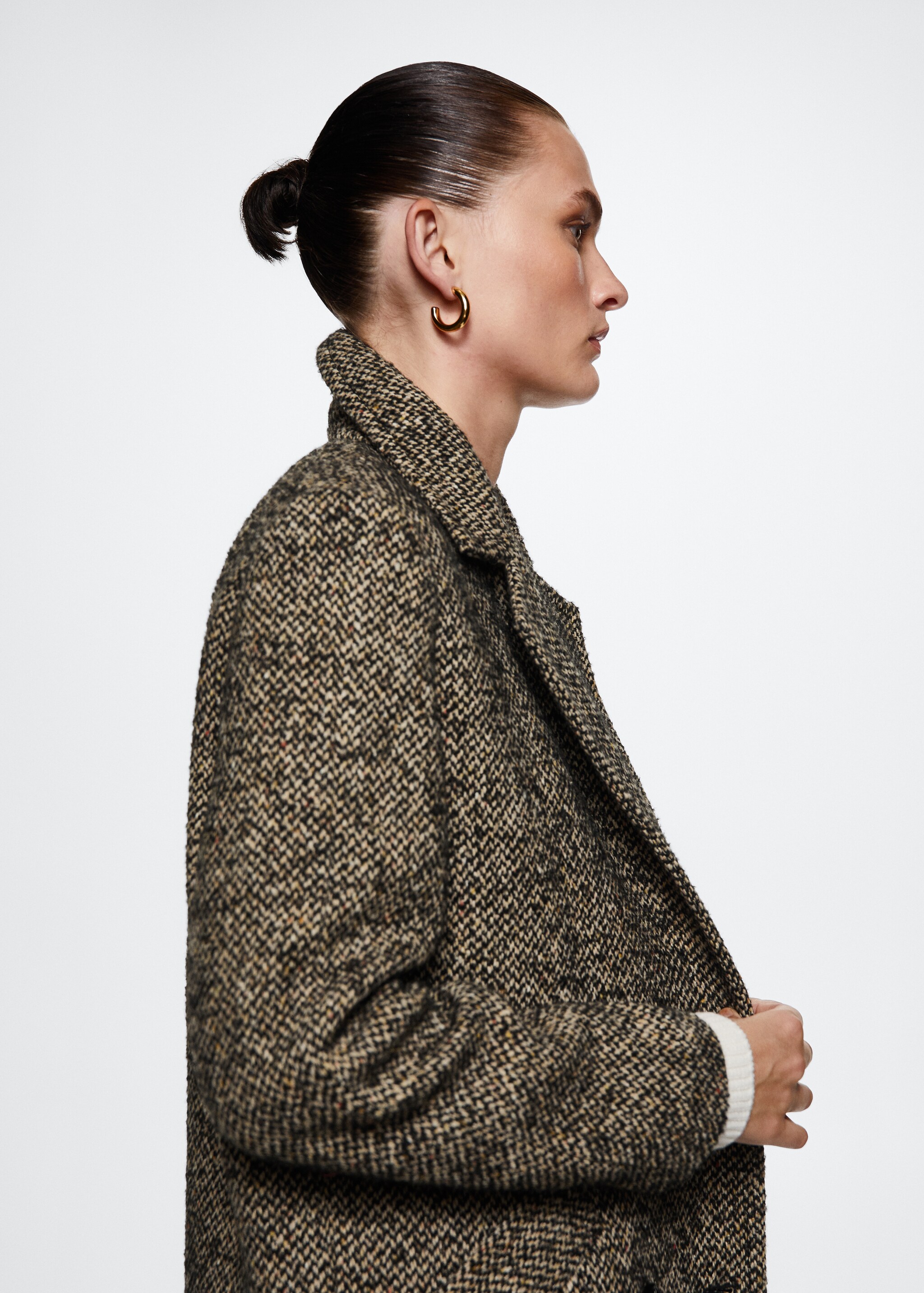 Textured flecked wool coat - Details of the article 1