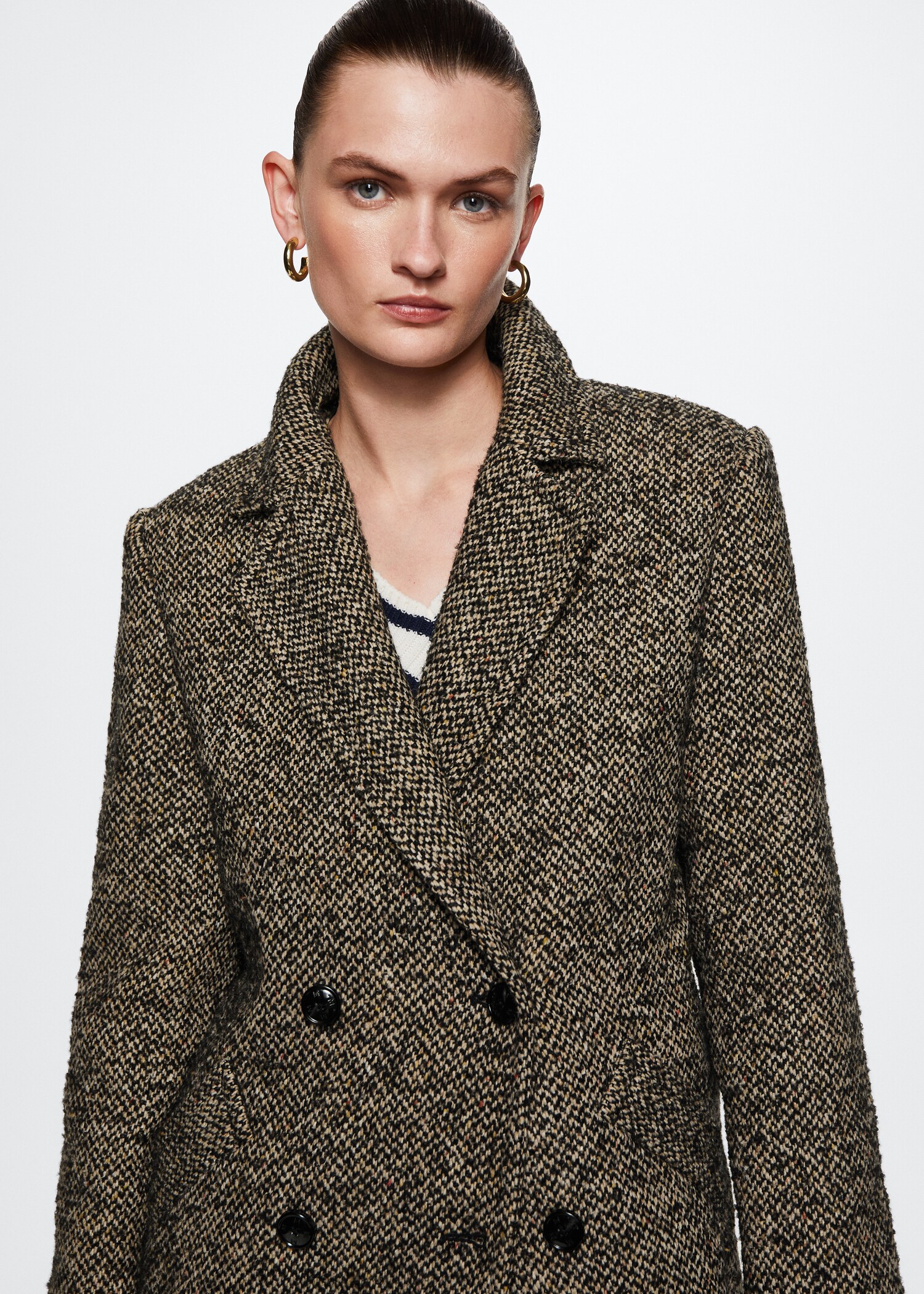 Textured flecked wool coat - Details of the article 4