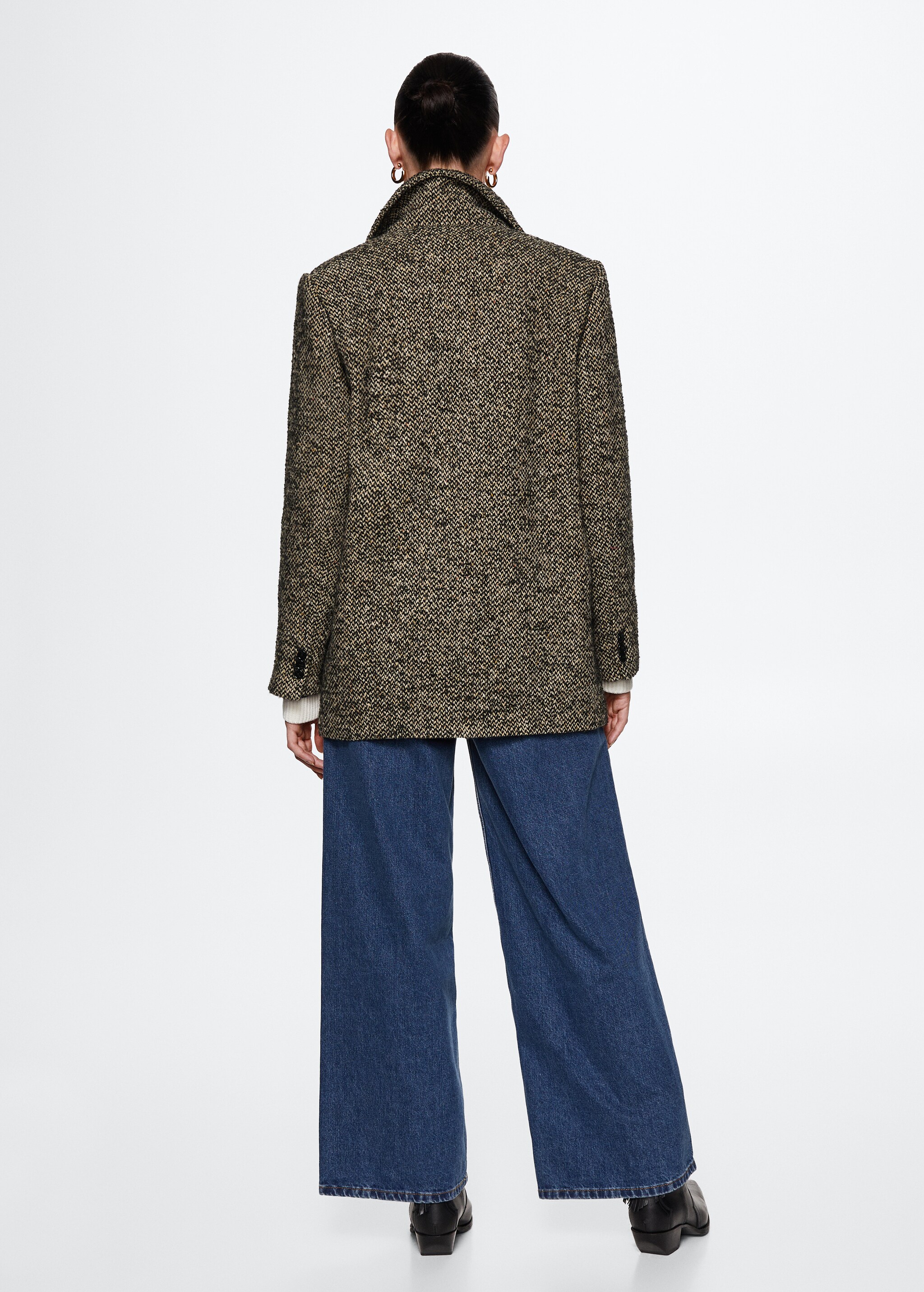 Textured flecked wool coat - Reverse of the article