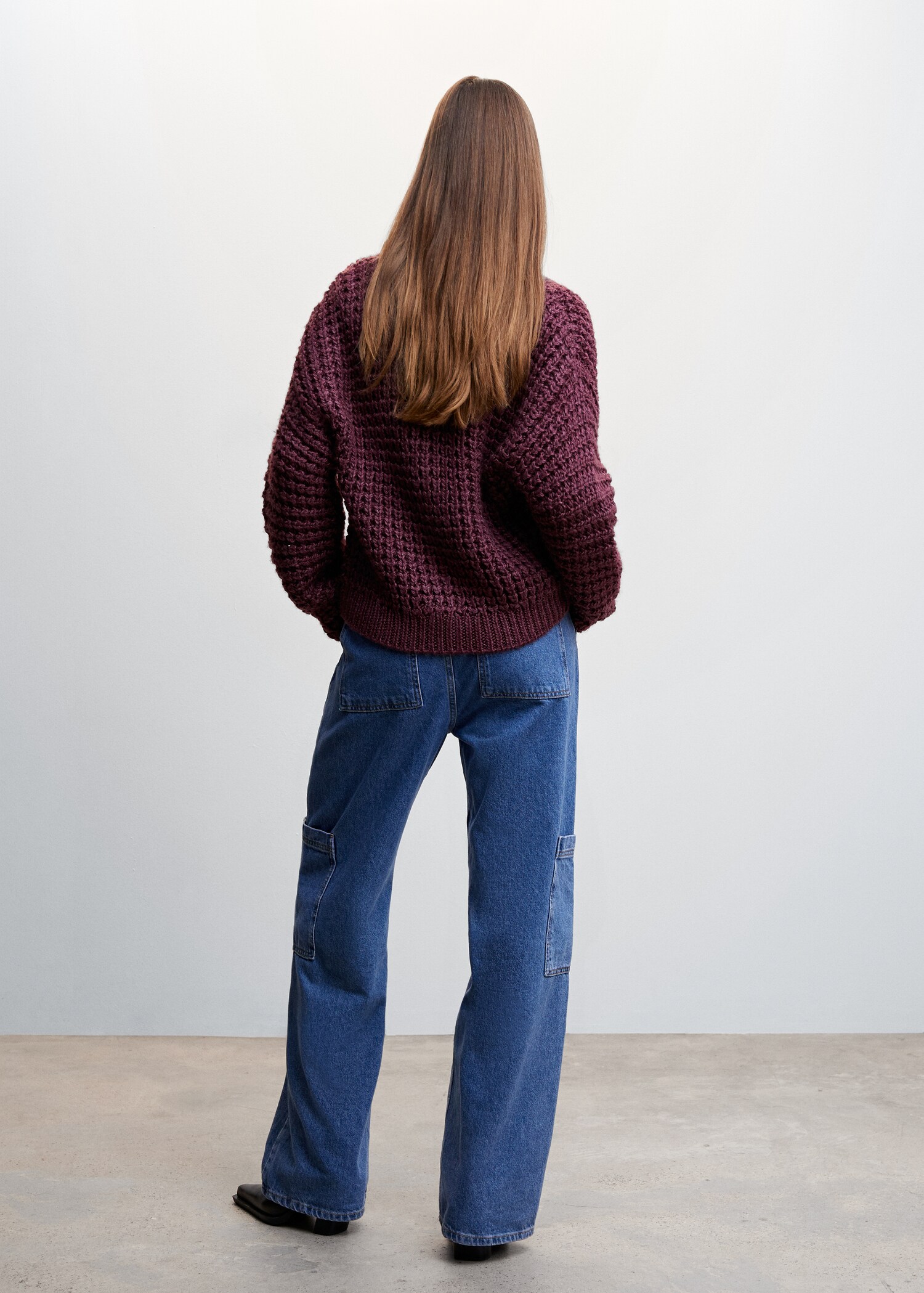 Oversized cardigan with buttons - Reverse of the article