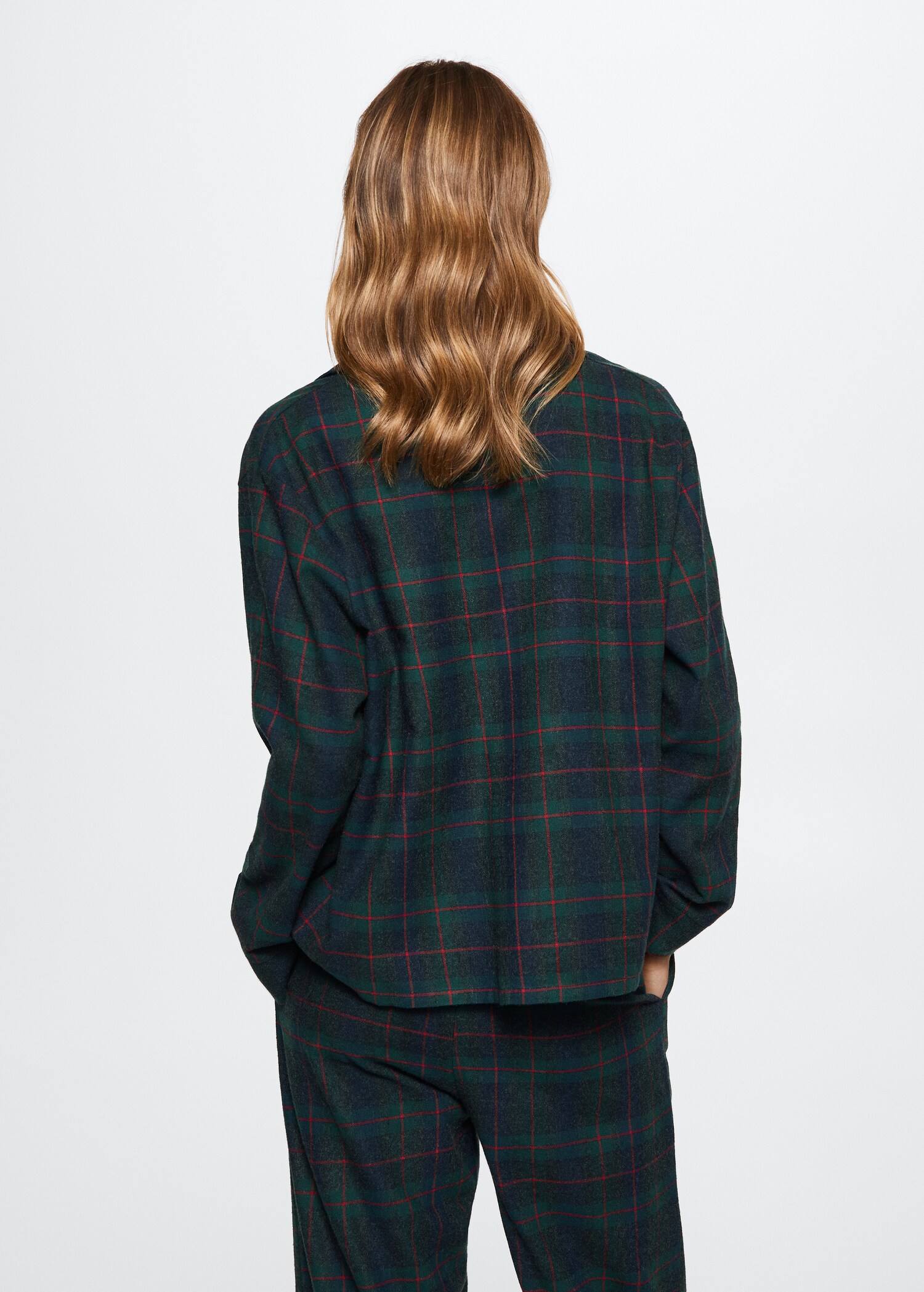 Camisa pijama franel·la quadres - Revers de l'article