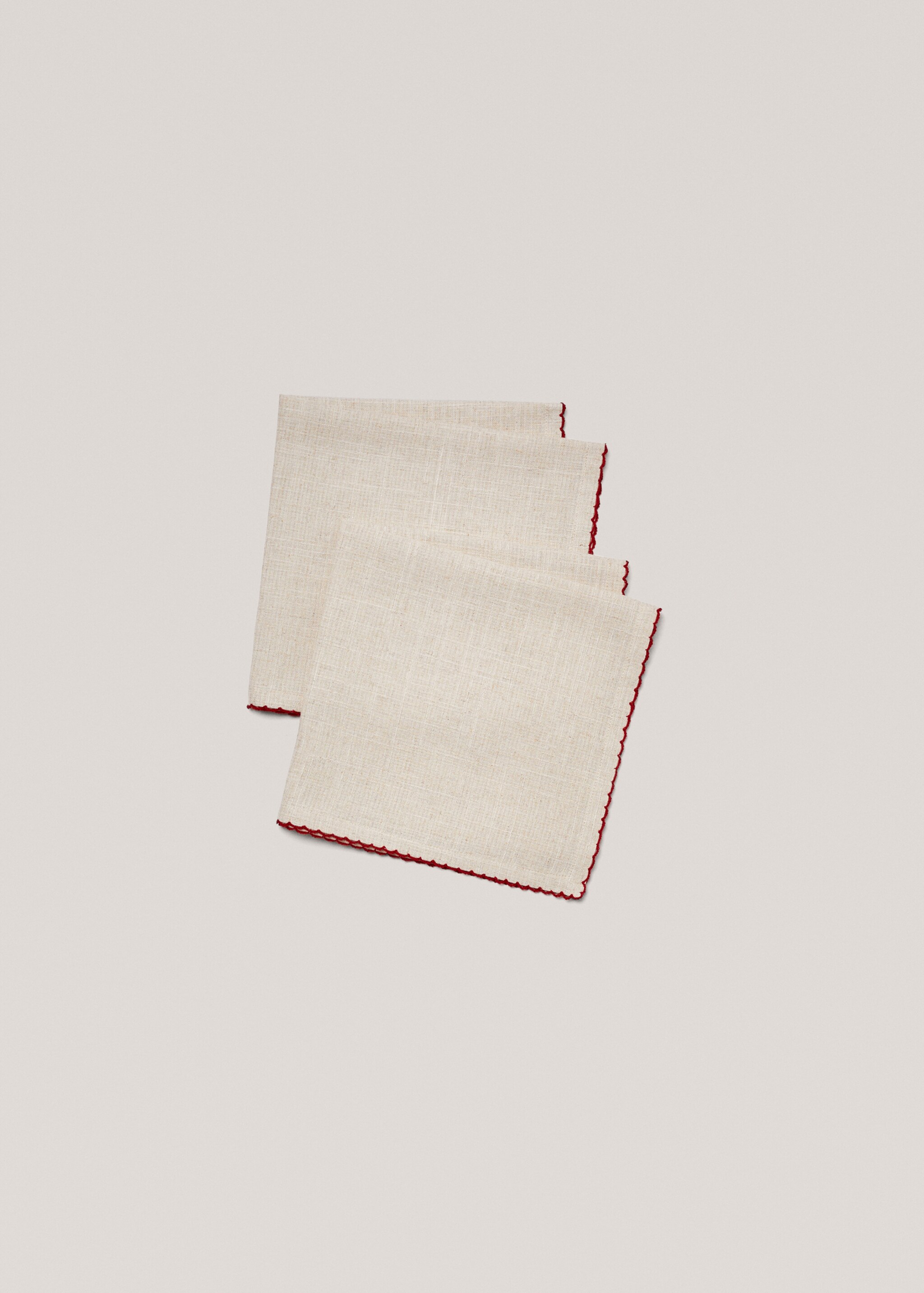 2er-Pack Servietten mit bestickter Borte 45 x 45 cm - Detail des Artikels 1