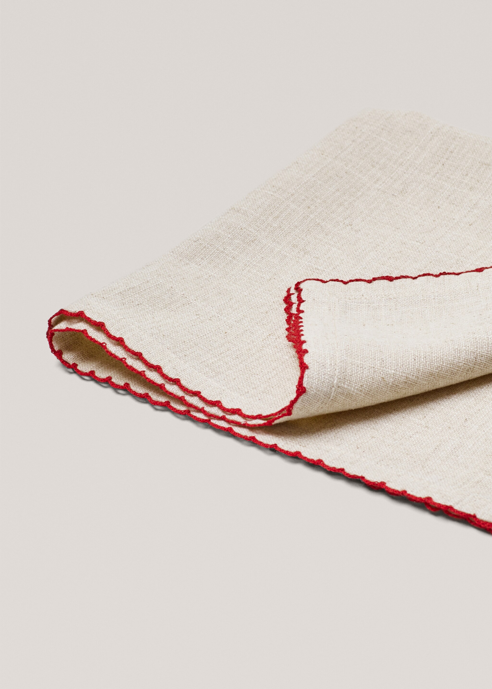 2er-Pack Servietten mit bestickter Borte 45 x 45 cm - Detail des Artikels 2