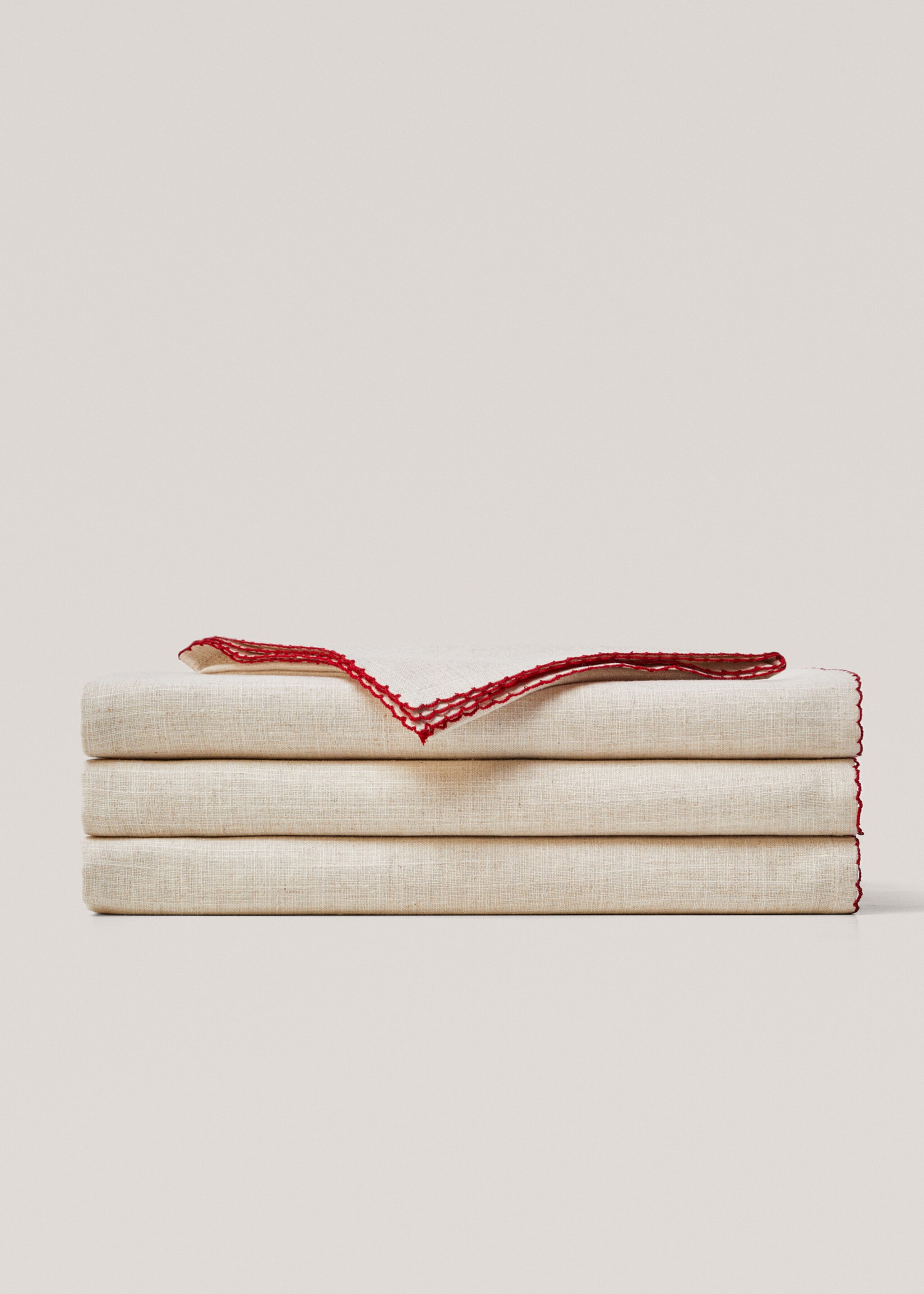 2er-Pack Servietten mit bestickter Borte 45 x 45 cm - Detail des Artikels 3