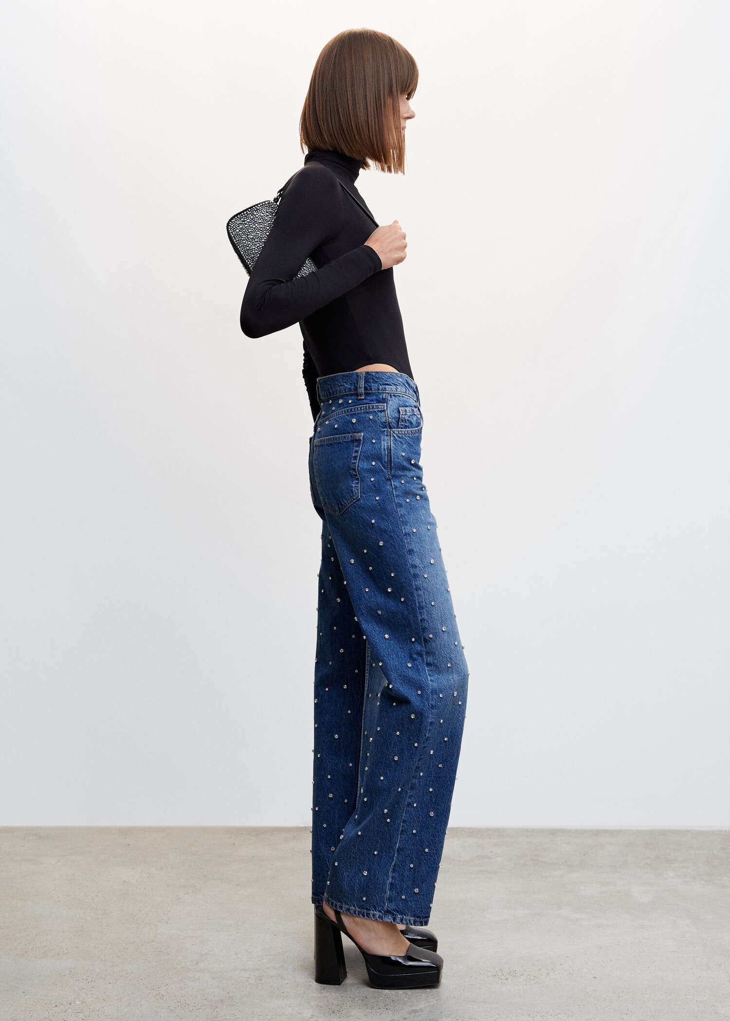 Jeans wideleg strass - Detalle del artículo 6