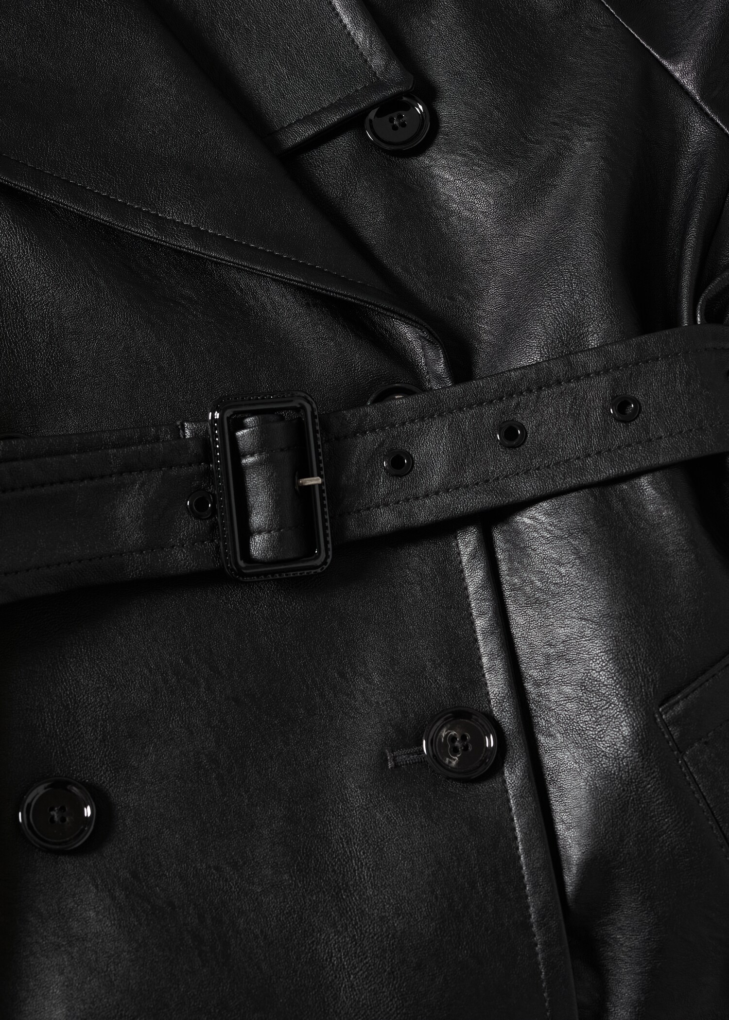 Leather-effect trench coat - Details of the article 8