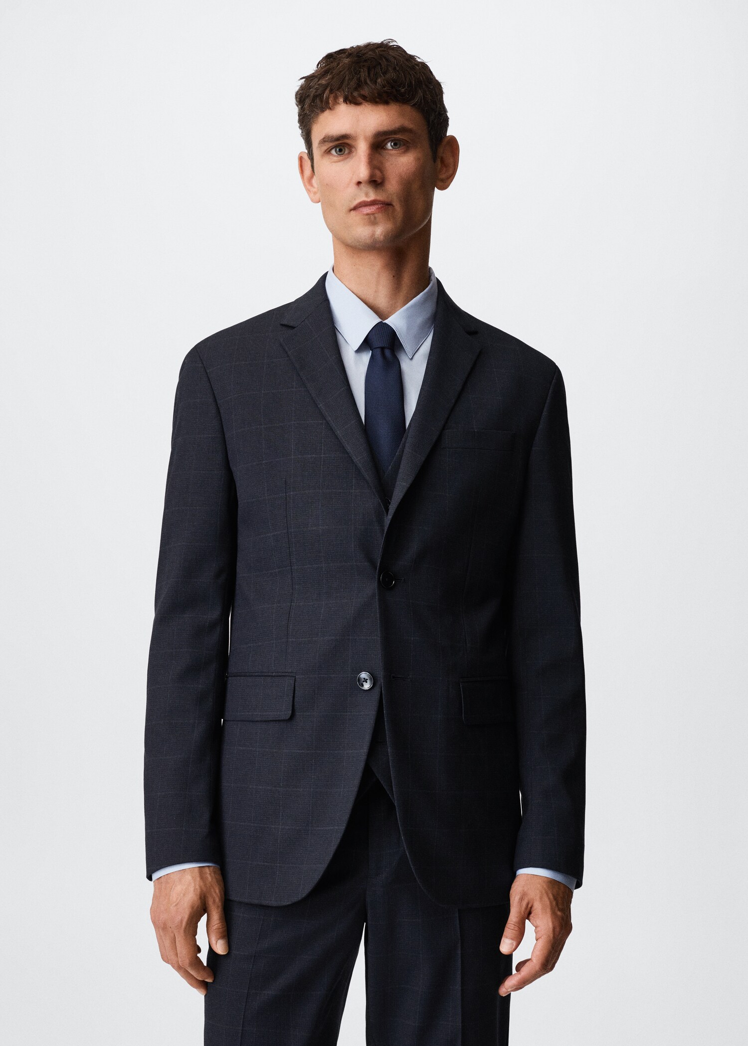 Slim fit check suit blazer - Medium plane