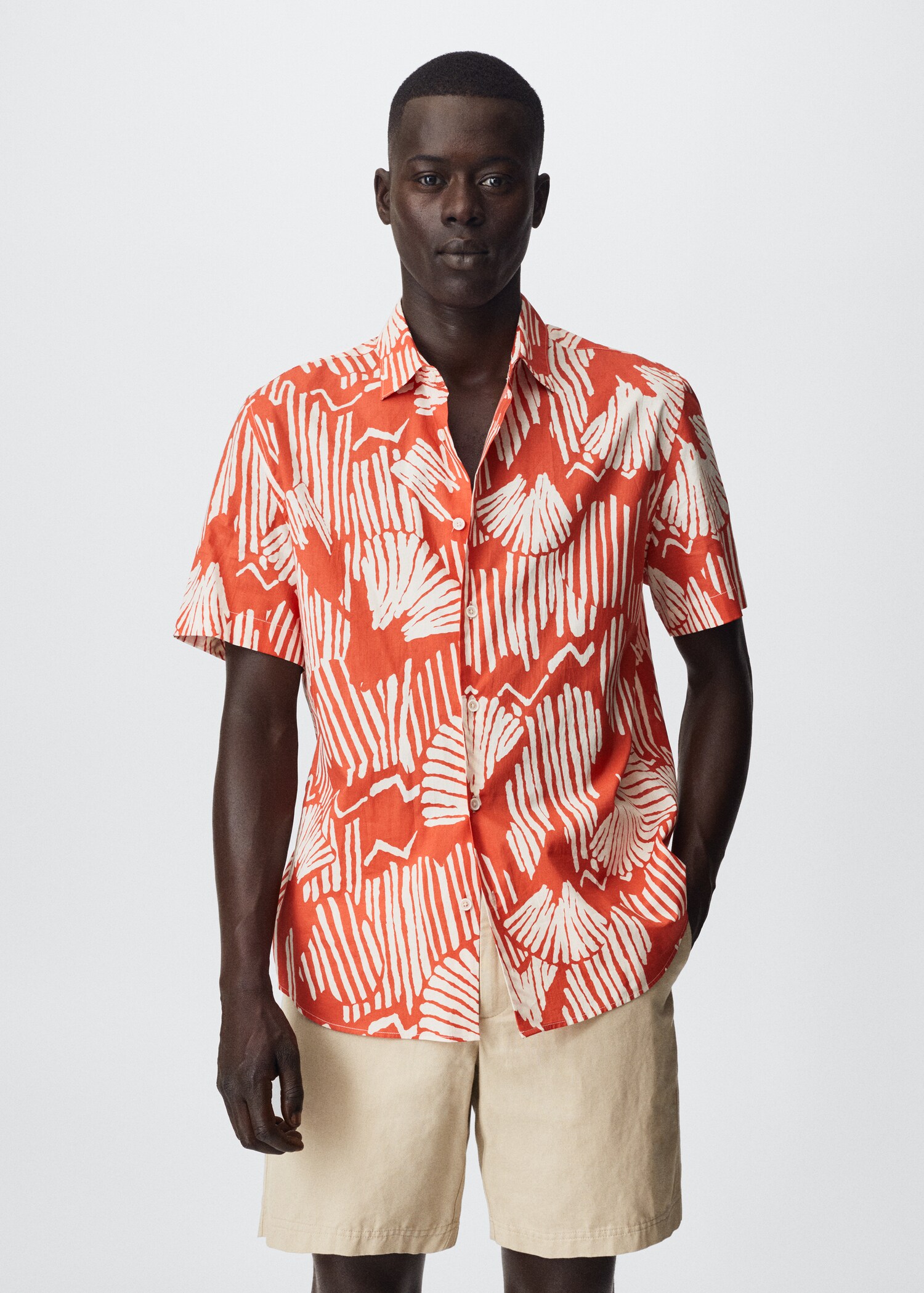 Camisa cotó estampada - Pla mig