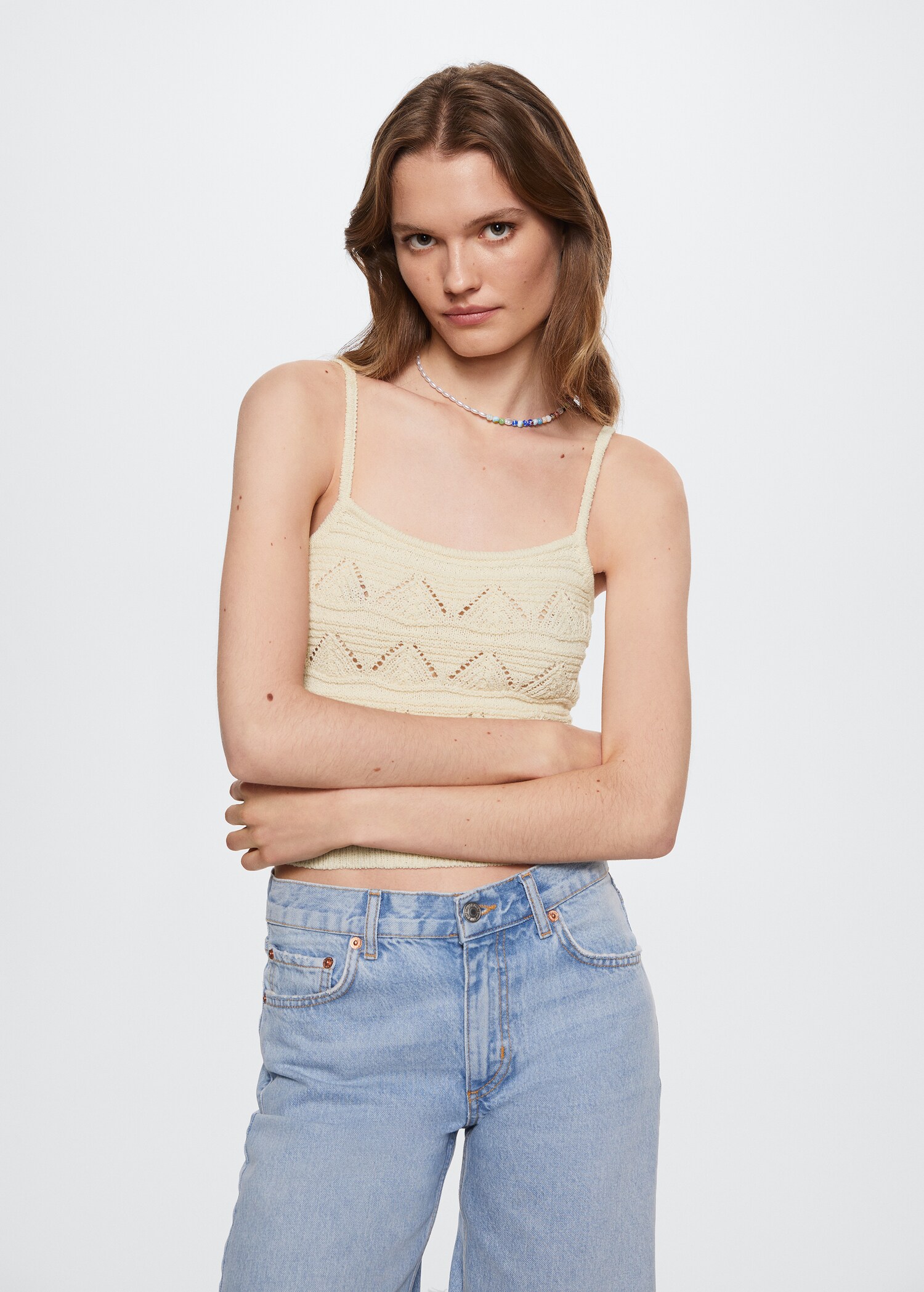 Knitted cropped top - Medium plane