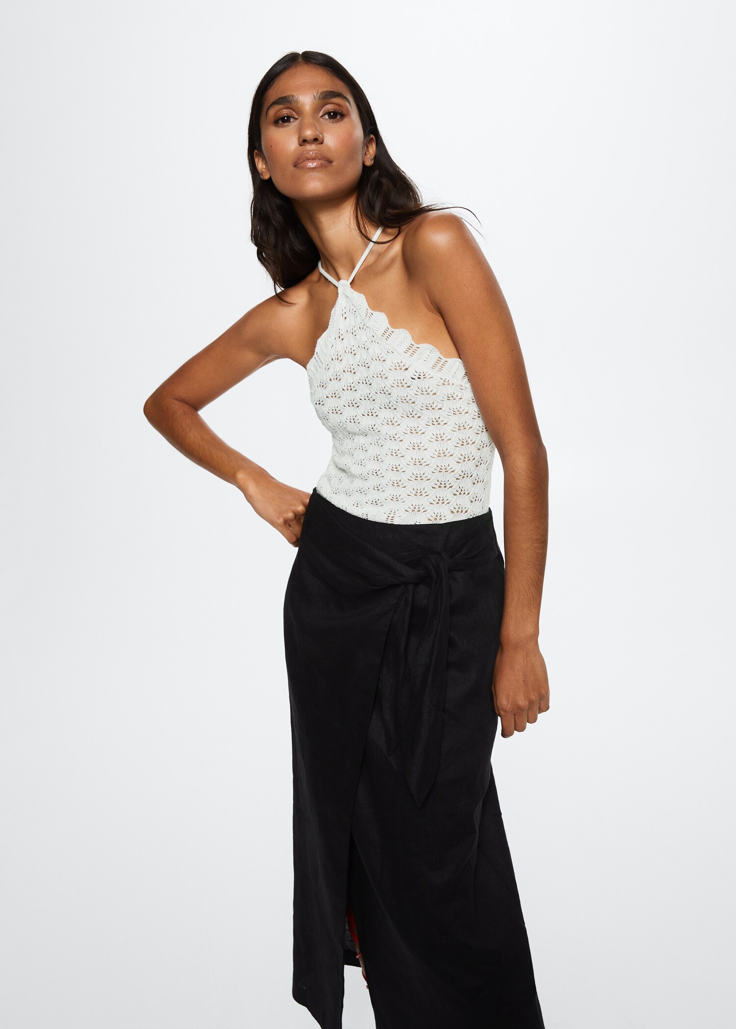 Knitted cropped top - Medium plane