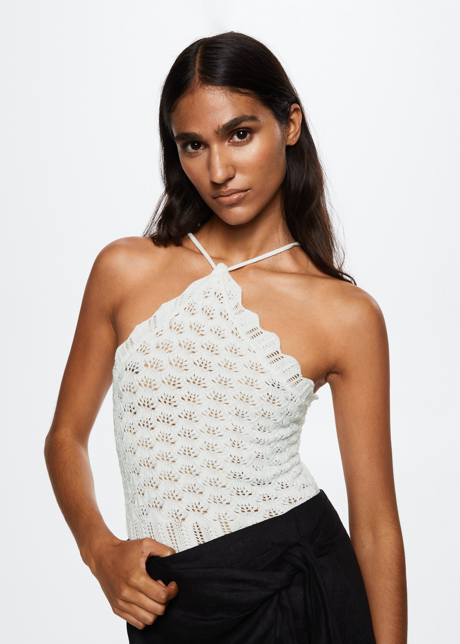 Knitted cropped top - Details of the article 1
