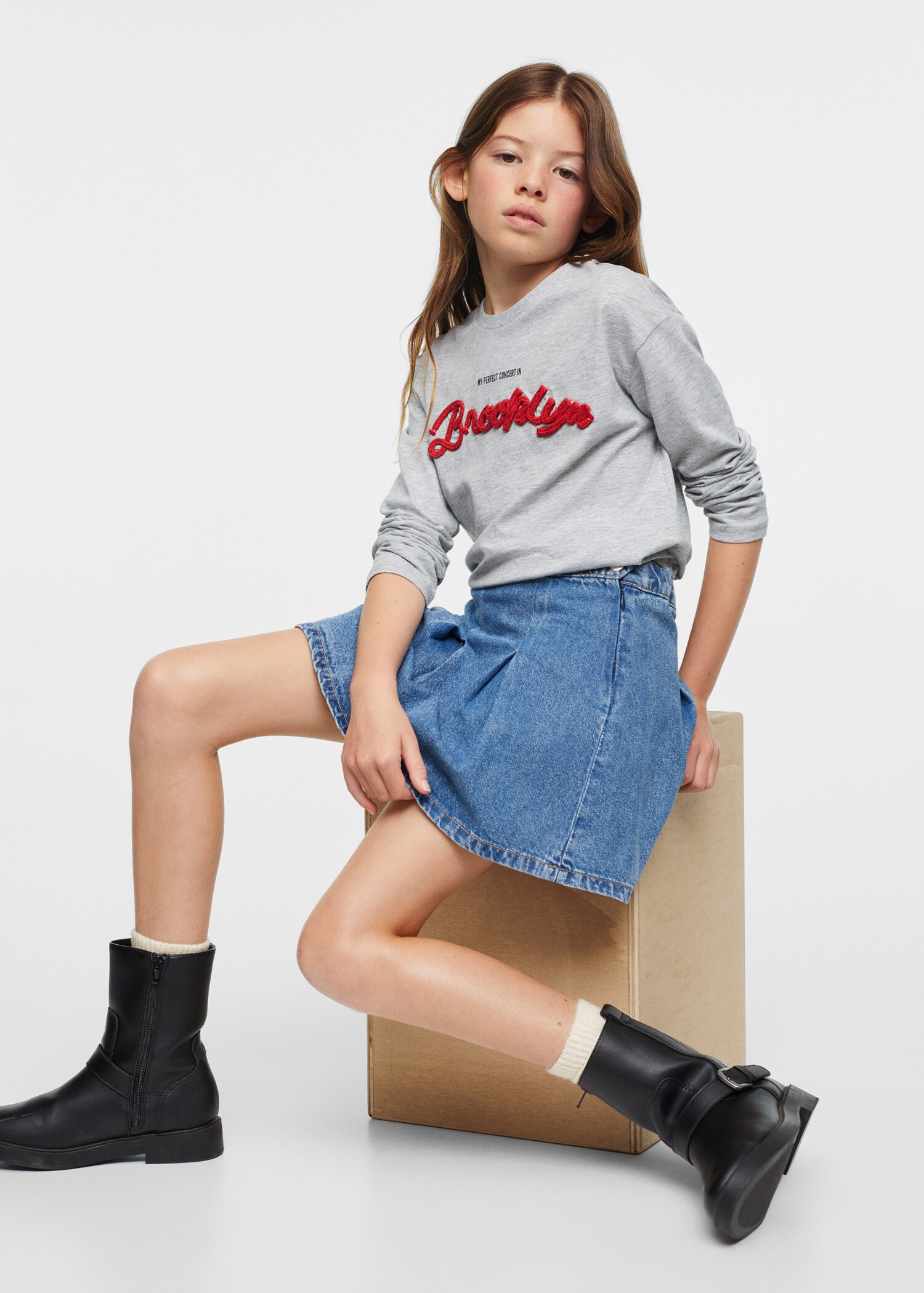 Embossed long-sleeved t-shirt - Medium plane