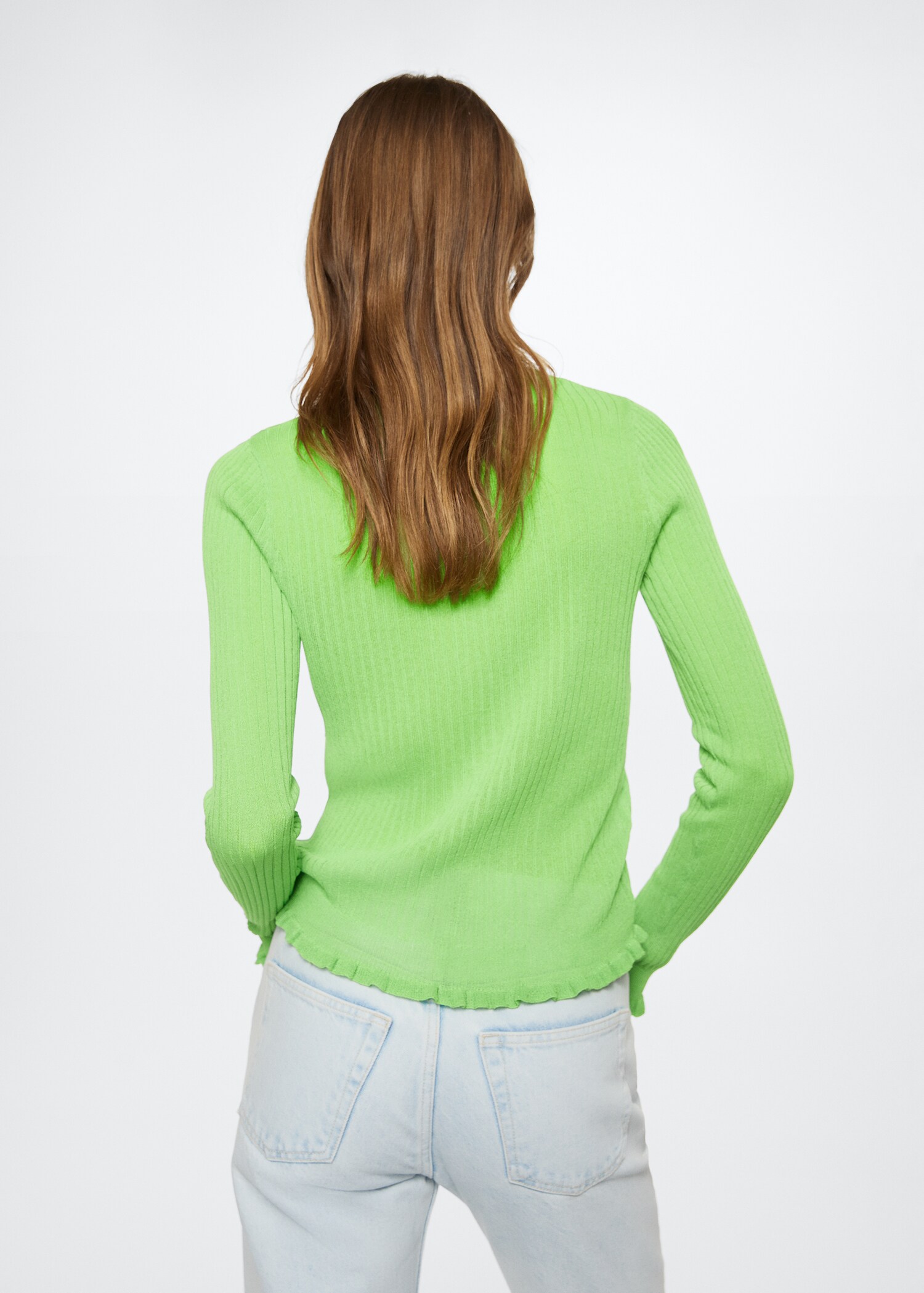 Ribbed knit cardigan - Reverse of the article