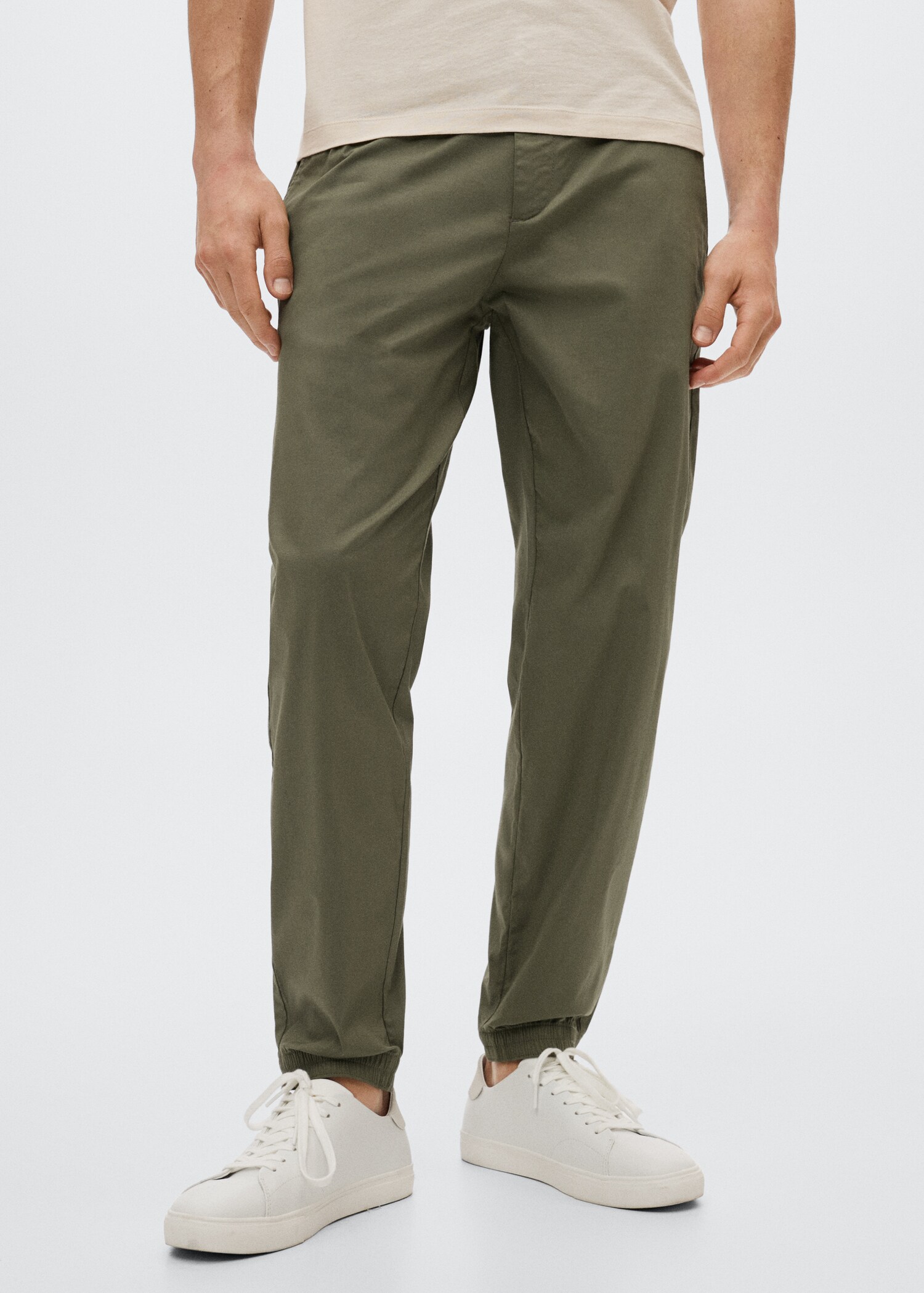 Cotton jogger-style trousers - Medium plane