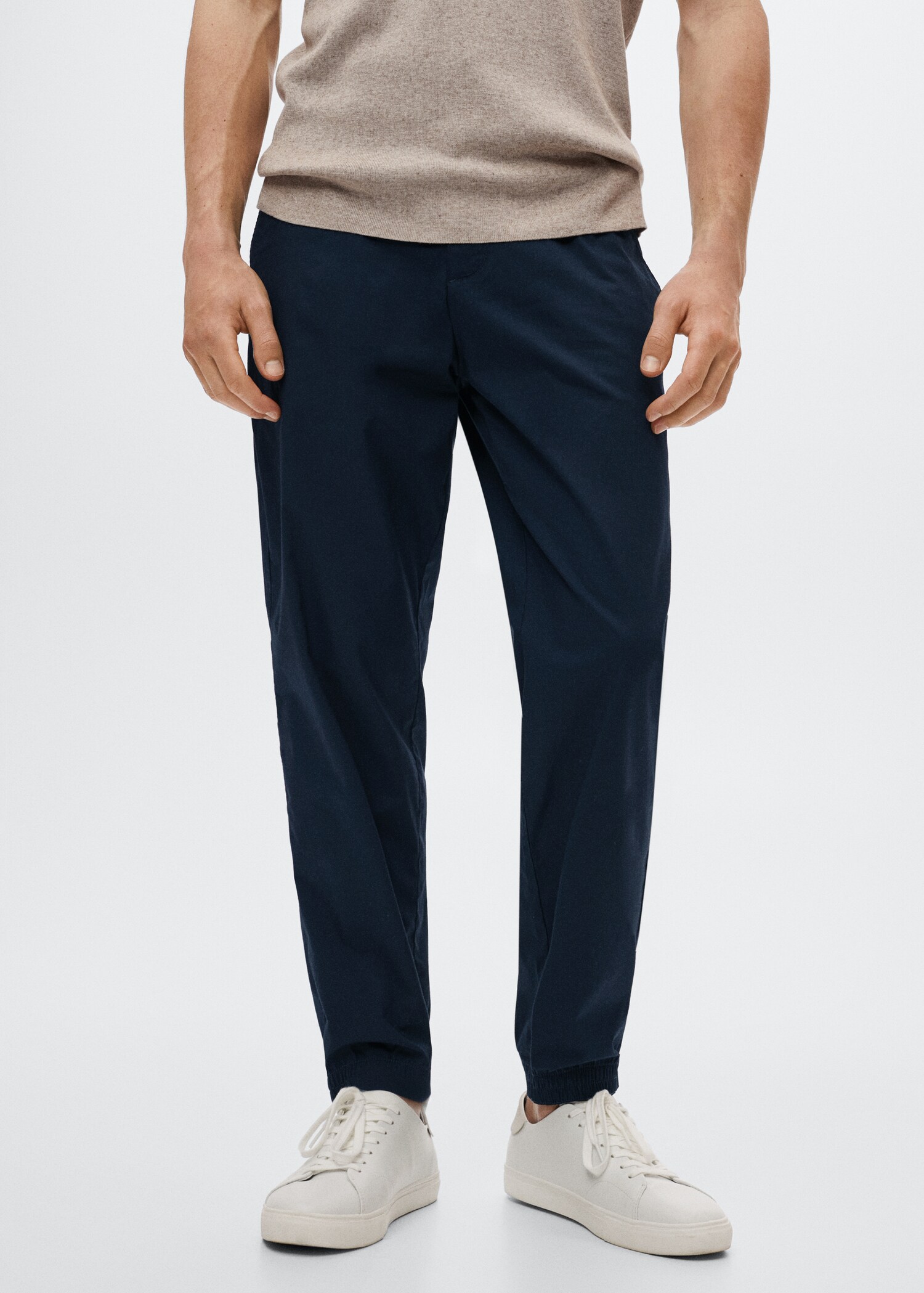 Cotton jogger-style trousers - Medium plane