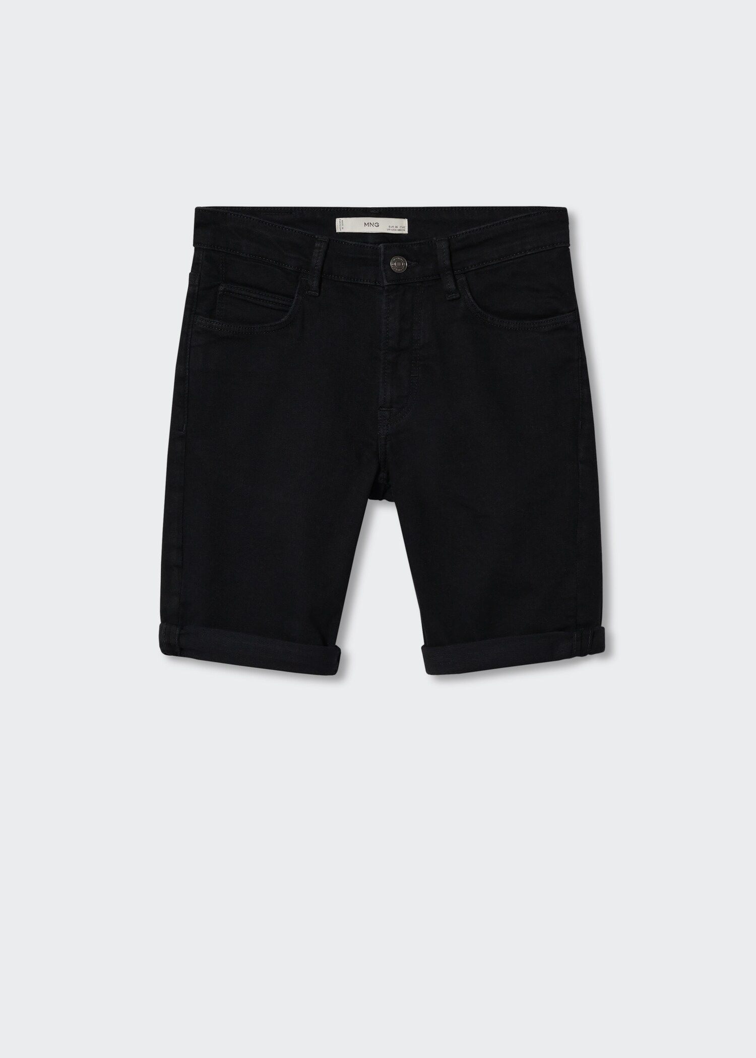 Slim-fit denim bermuda shorts - Article without model