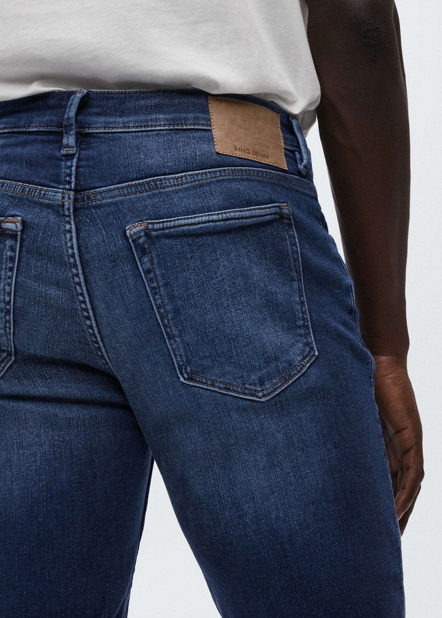 Slim-fit denim bermuda shorts - Details of the article 3