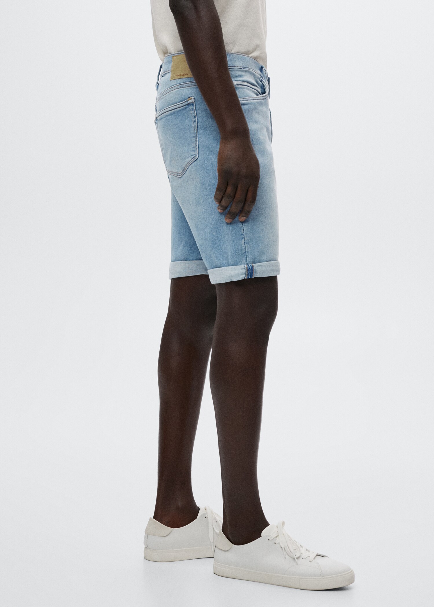 Slim-fit denim bermuda shorts - Details of the article 2