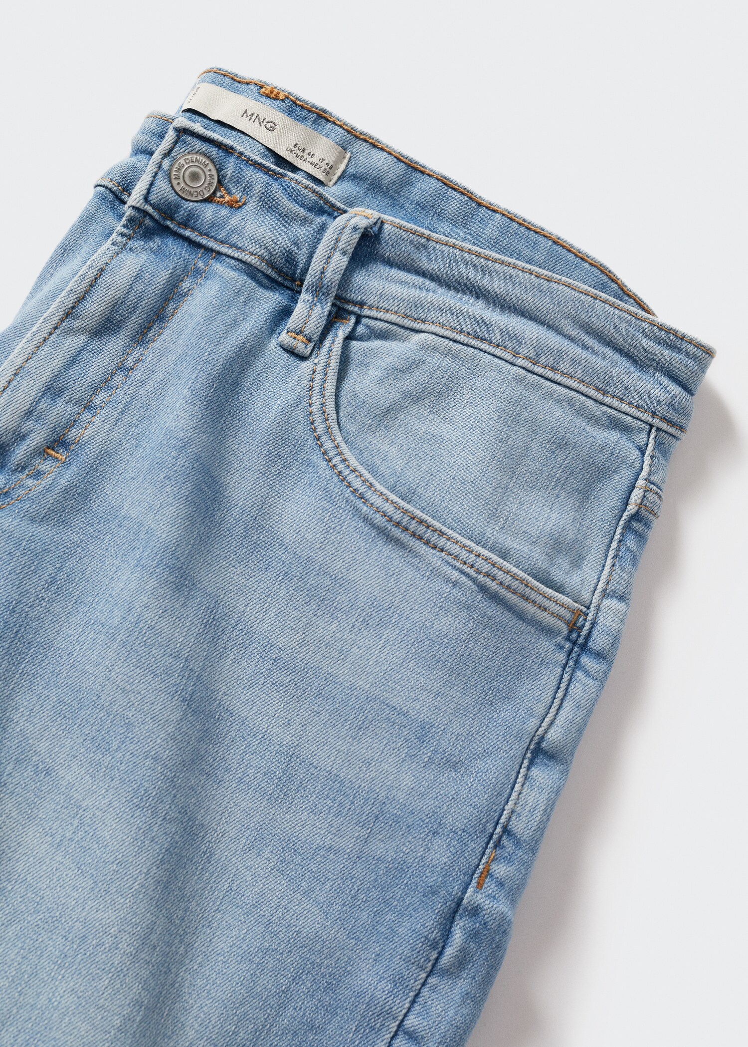 Slim-fit denim bermuda shorts - Details of the article 8