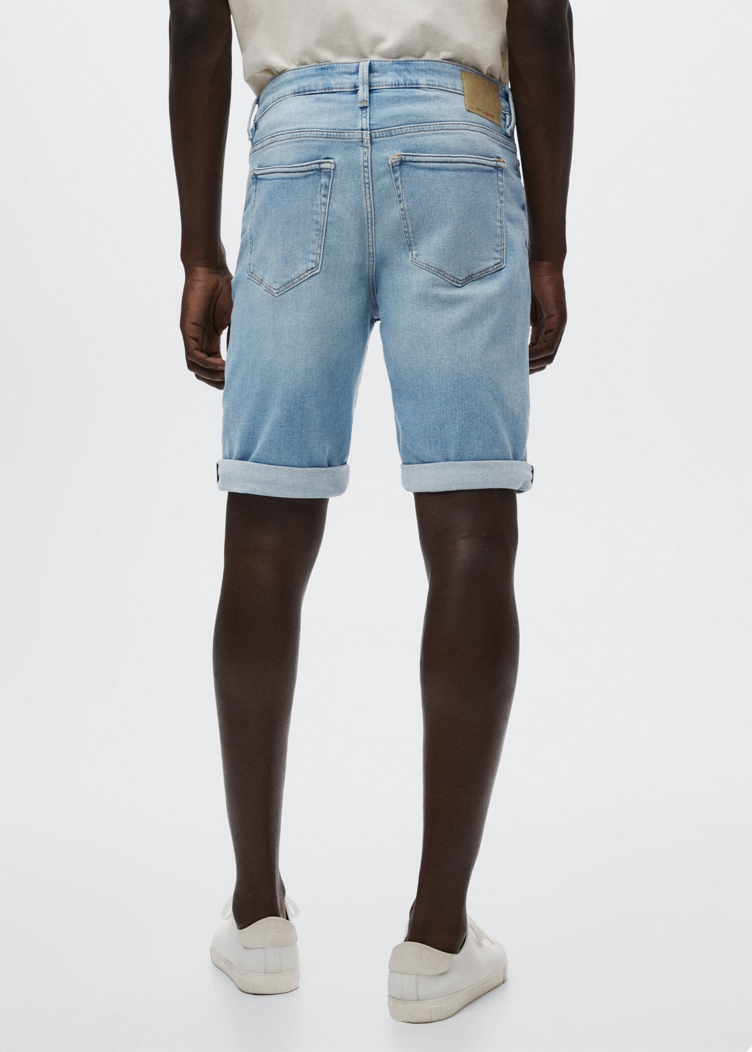Slim-fit denim bermuda shorts - Reverse of the article