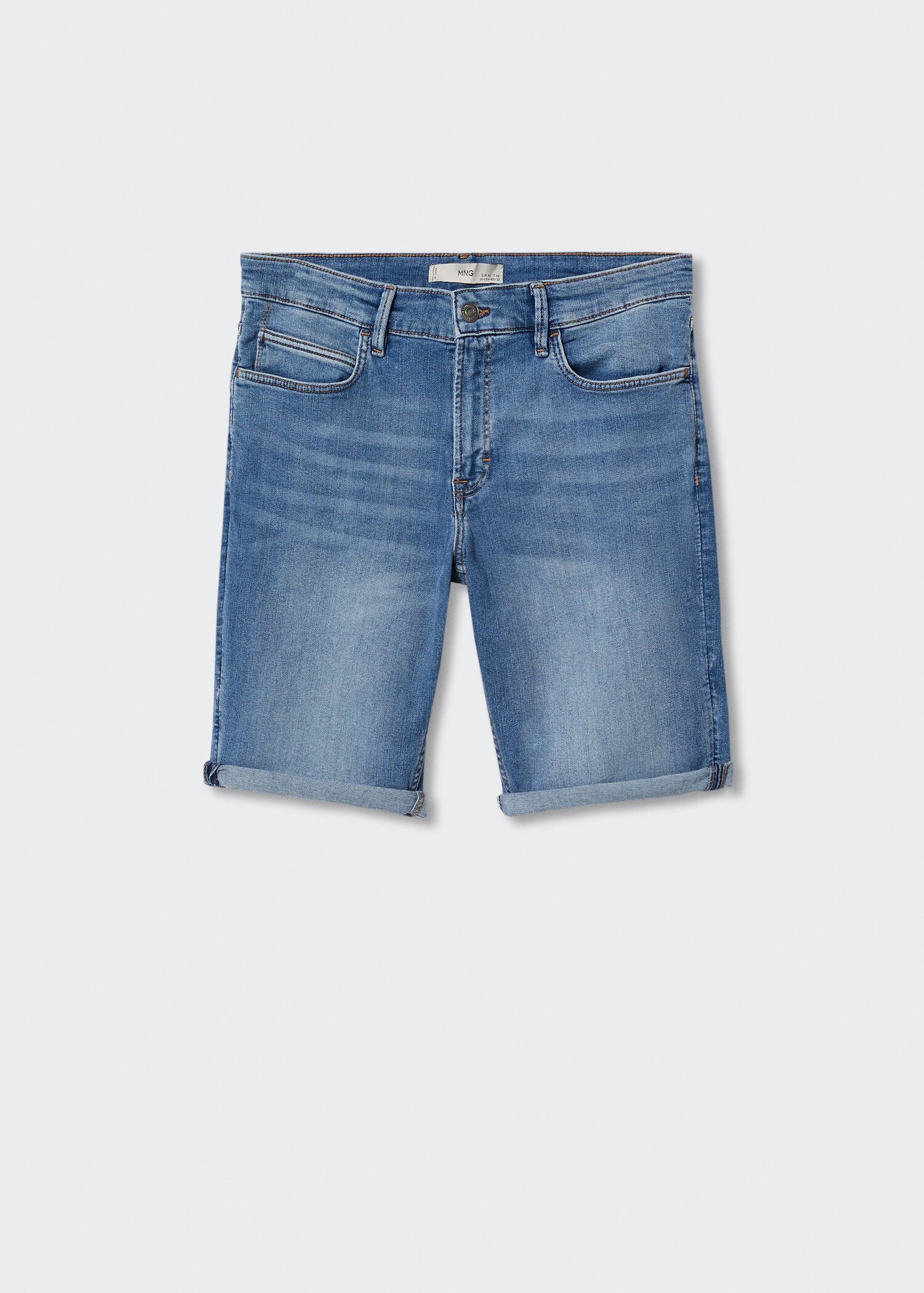 Slim-fit denim bermuda shorts - Article without model