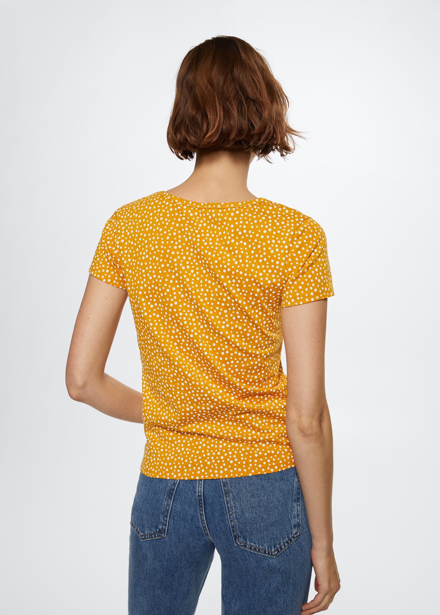 Bedrukt T-shirt met geborduurd logo - Achterkant van het artikel