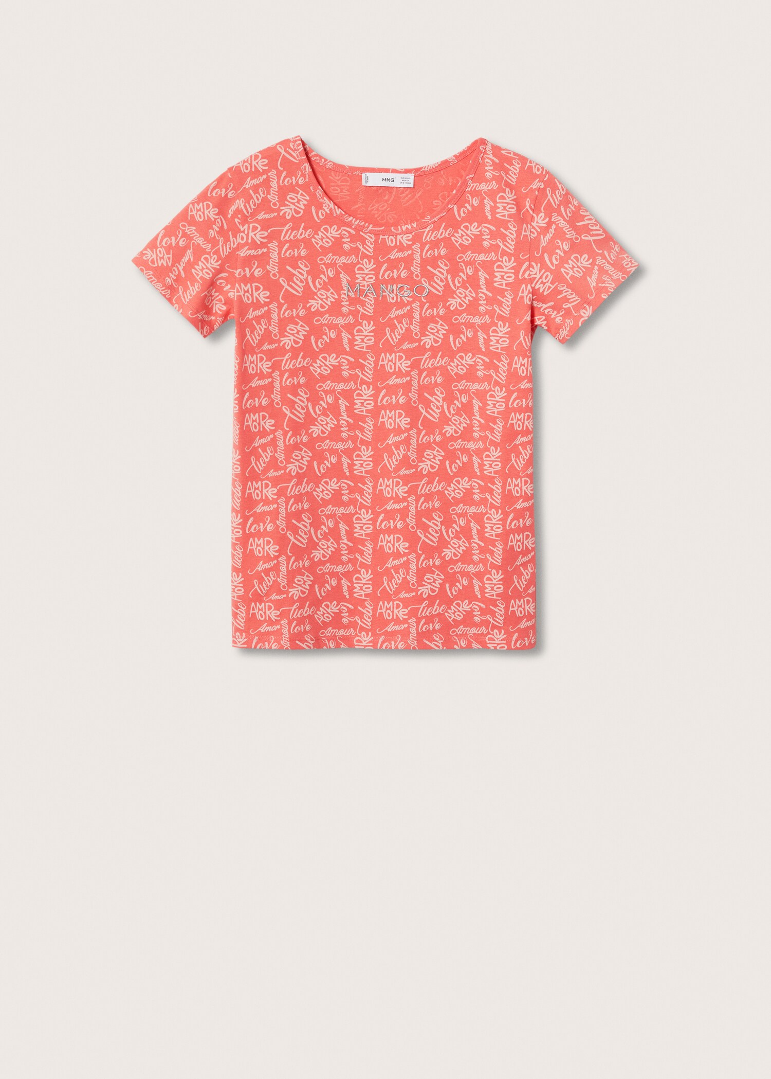 Bedrukt T-shirt met geborduurd logo - Artikel zonder model